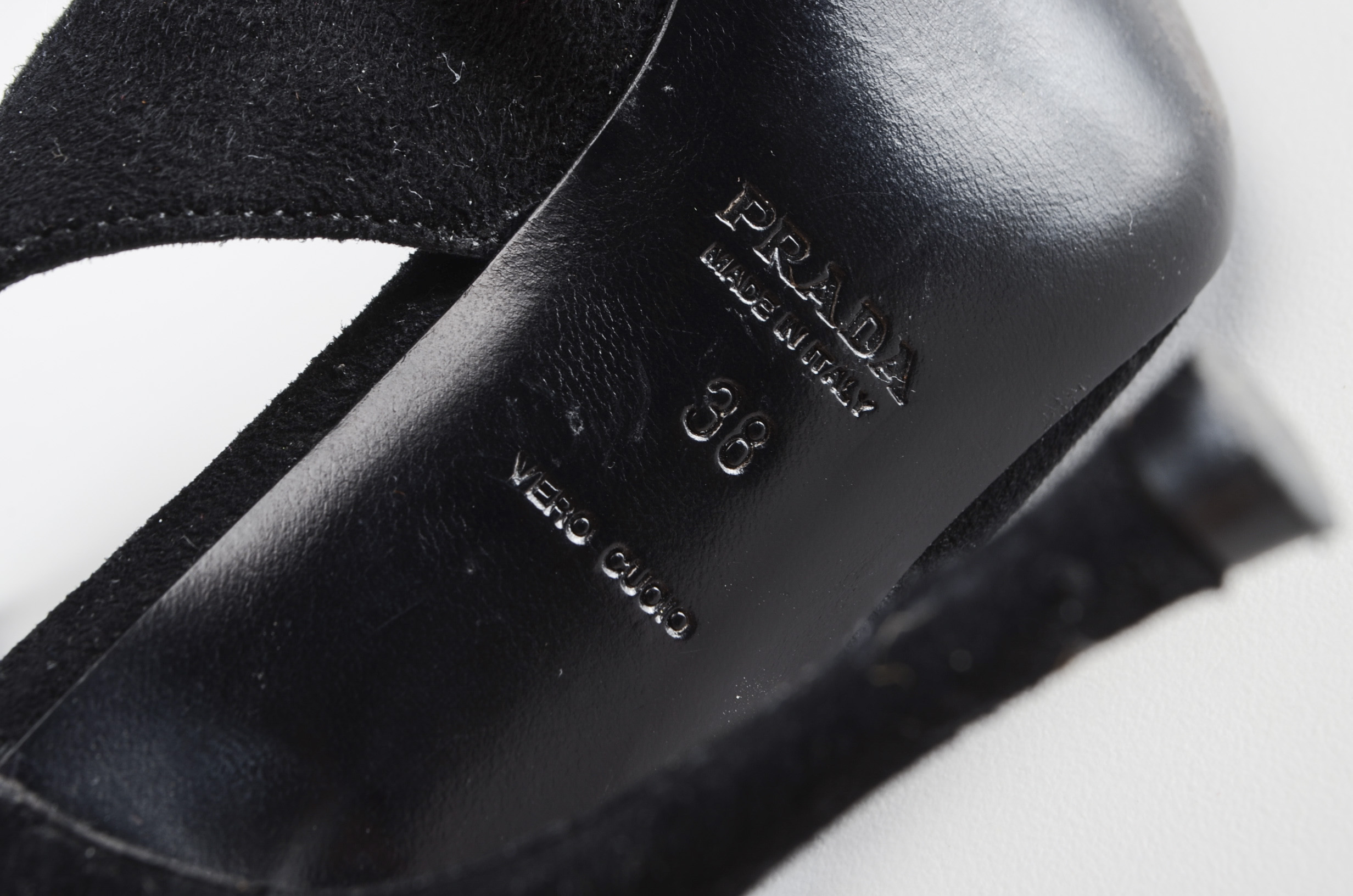 Prada Black Suede Sling Back Pumps