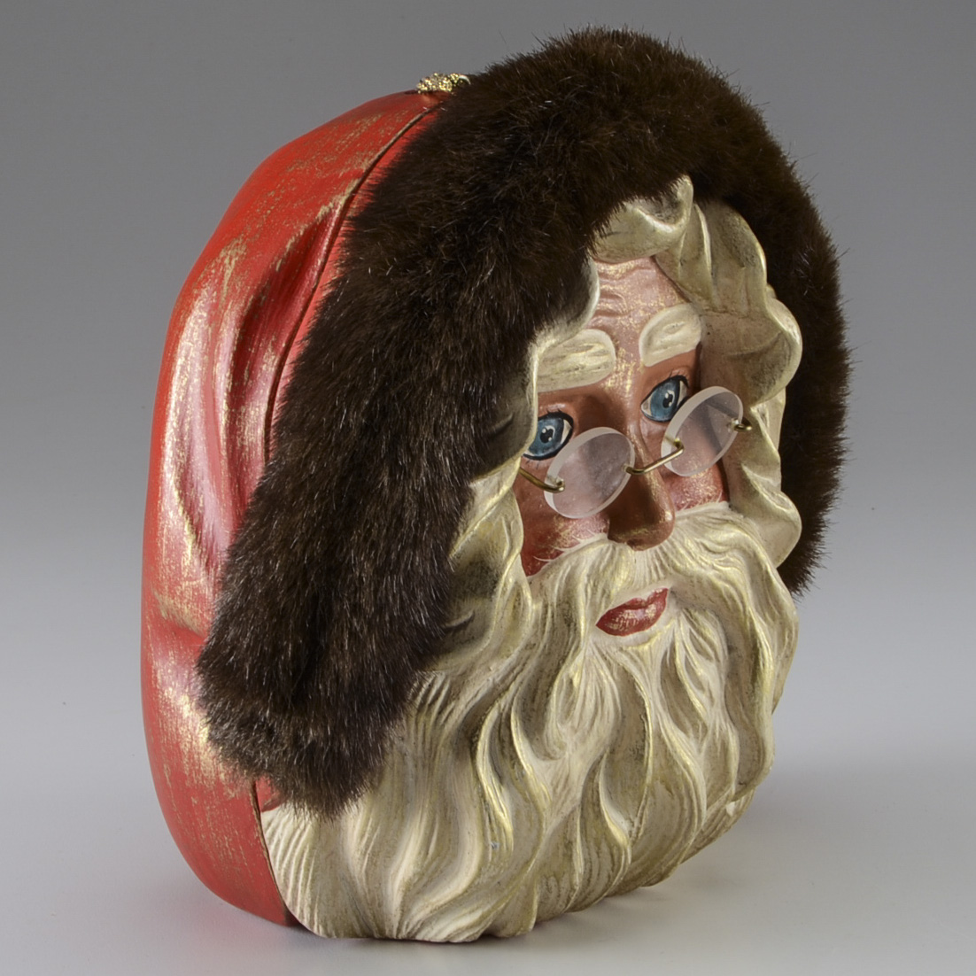 Timmy Woods Hand-Painted Acacia Wood Santa Bag