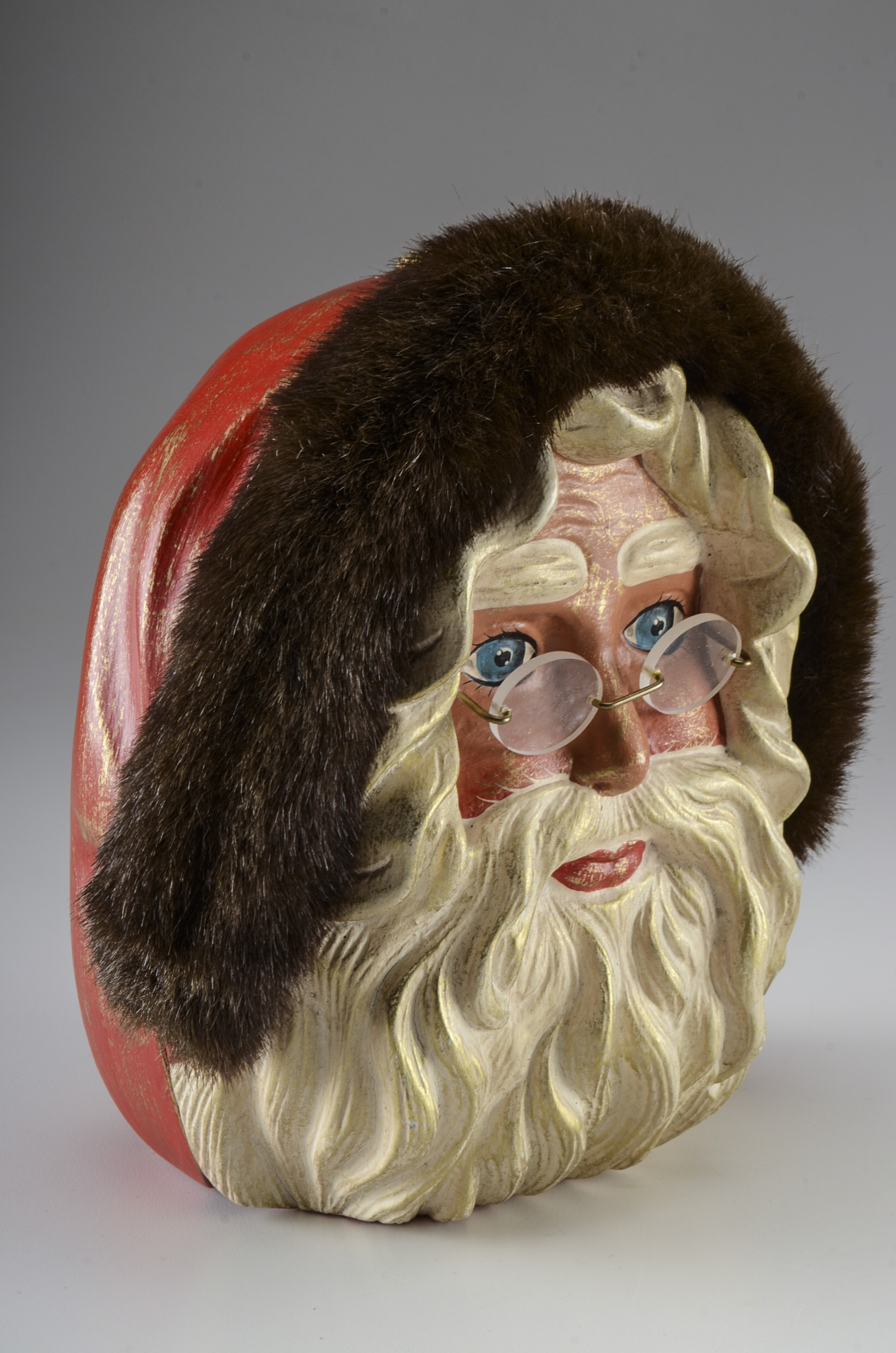 Timmy Woods Hand-Painted Acacia Wood Santa Bag