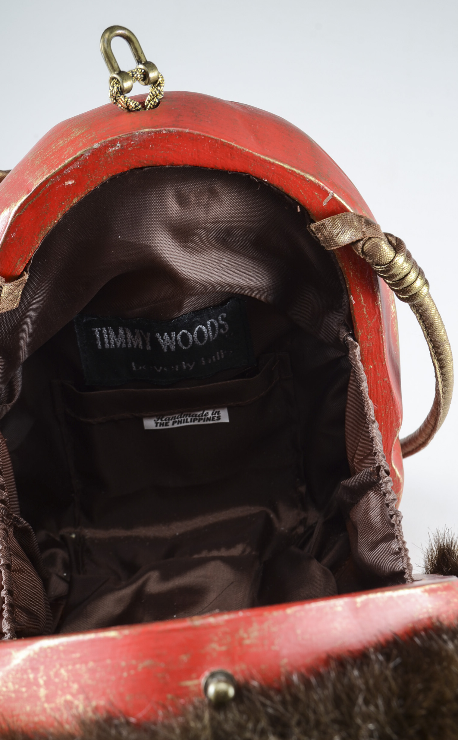 Timmy Woods Hand-Painted Acacia Wood Santa Bag