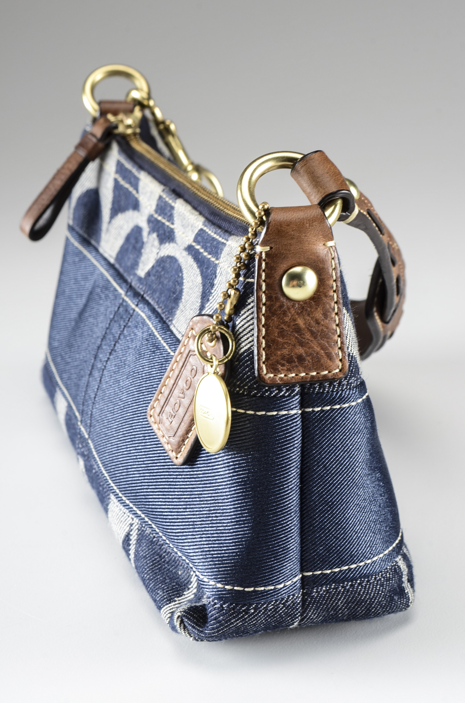 Coach Denim Signature Stripe Handbag