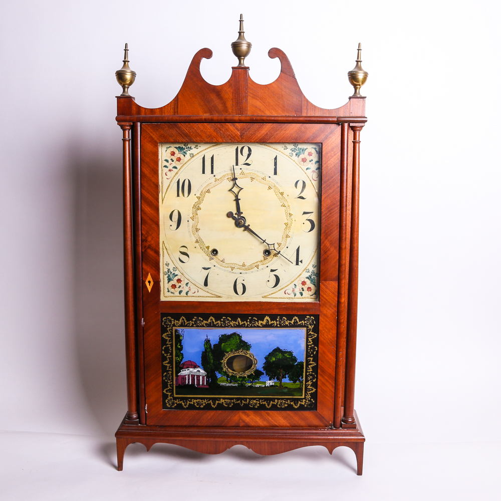 Antique Eli Terry Pillar and Scroll Mantel Clock