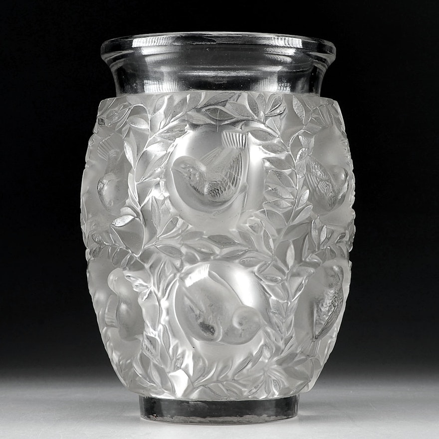Lalique Crystal "Love Birds" Vase