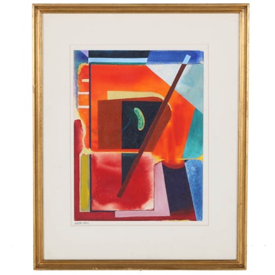 Doris Vlasek Hails Signed Original Acrylic on Paper Non-Objective Painting Doris Vlasek Hails Signed Original Acrylic on Paper Non-Objective Painting