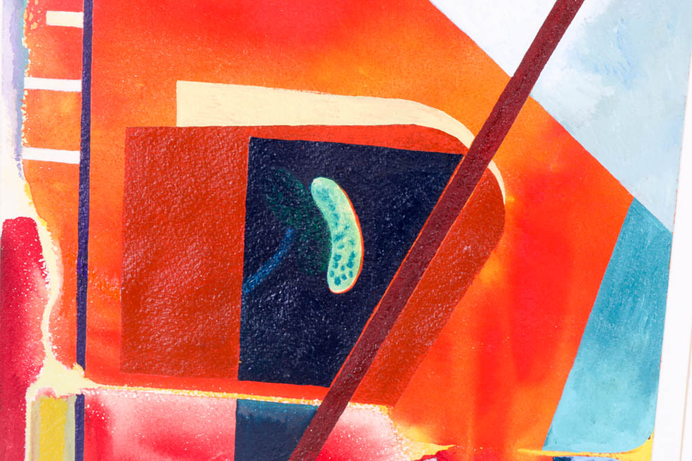 Doris Vlasek Hails Signed Original Acrylic on Paper Non-Objective Painting