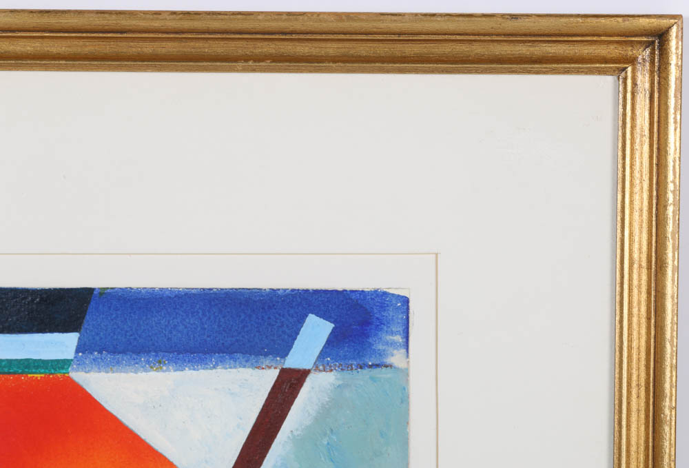 Doris Vlasek Hails Signed Original Acrylic on Paper Non-Objective Painting