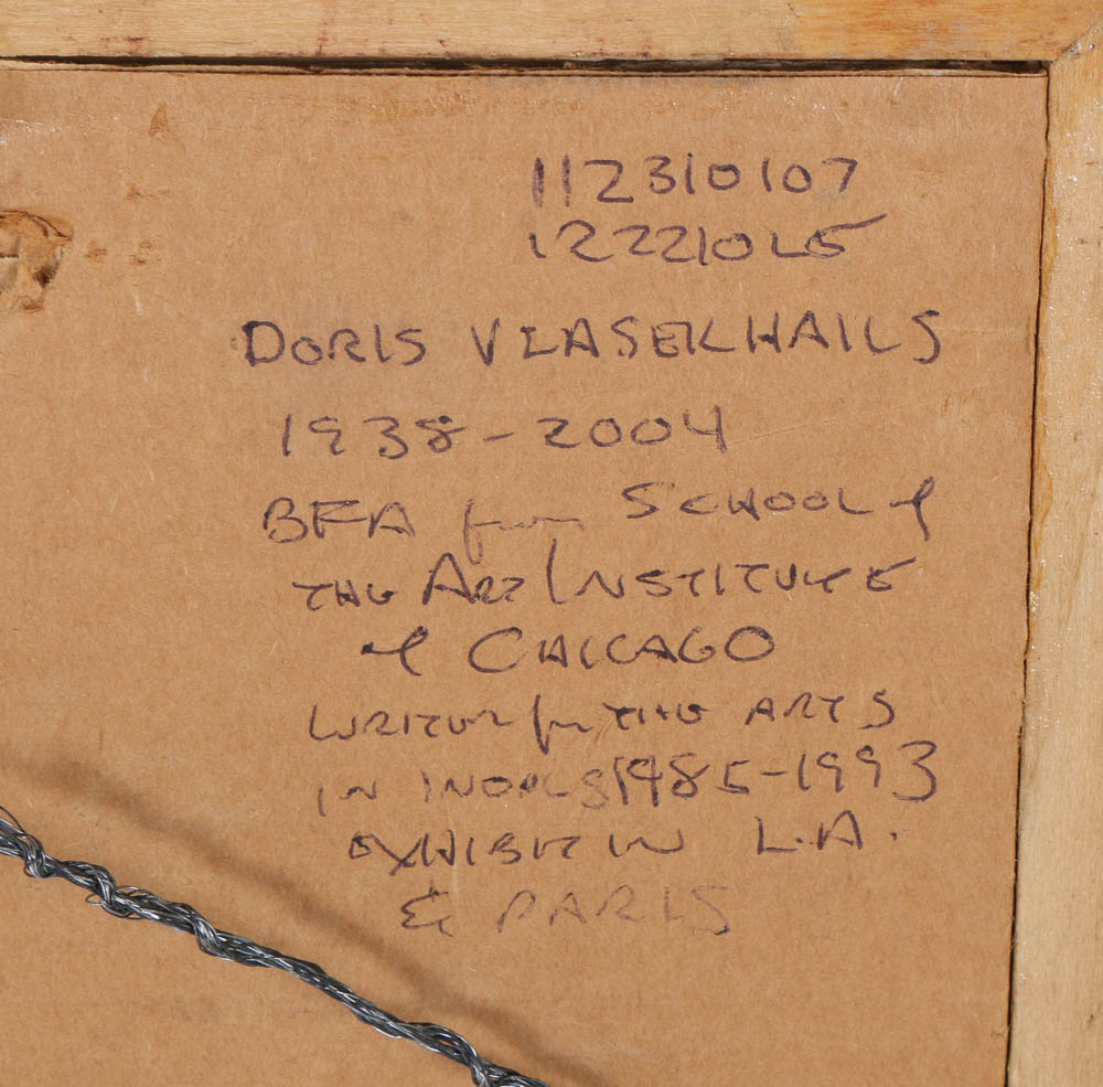 Doris Vlasek Hails Signed Original Acrylic on Paper Non-Objective Painting