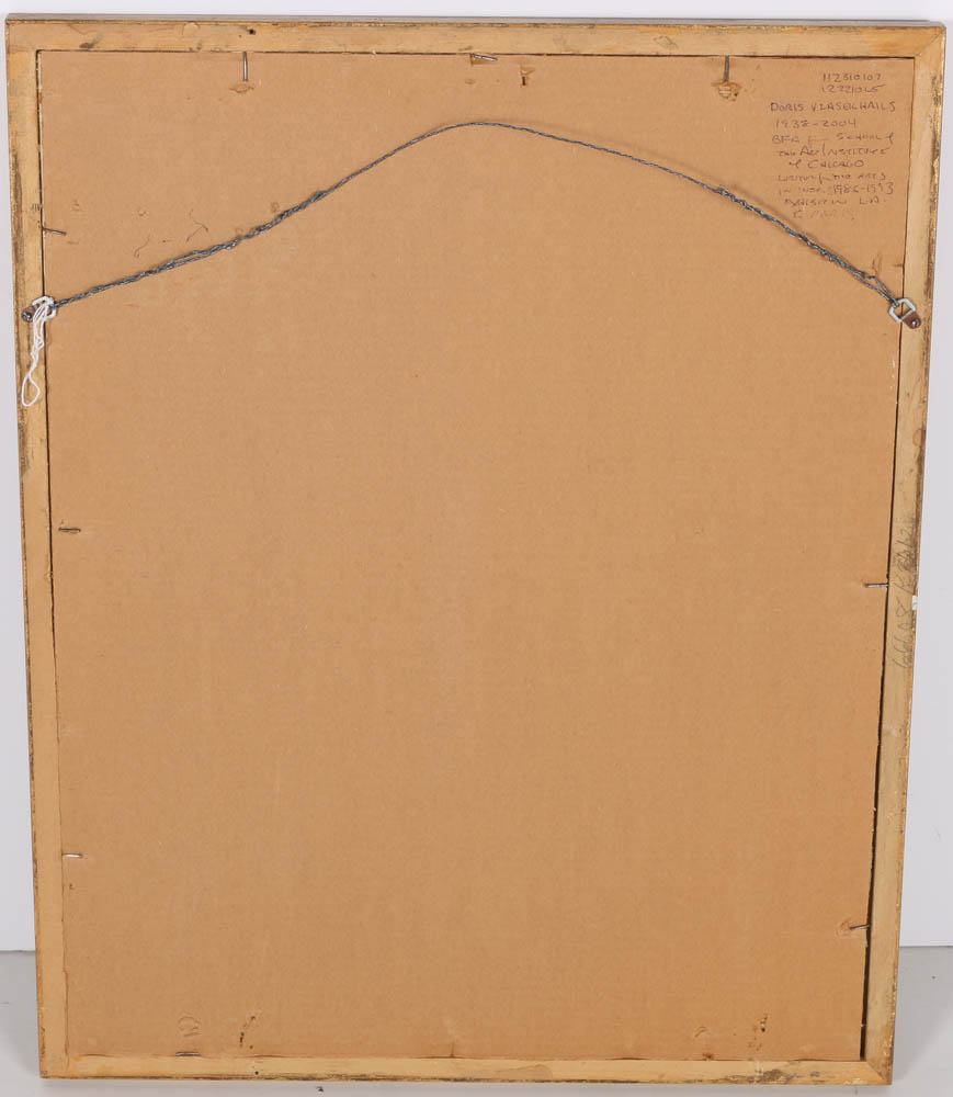 Doris Vlasek Hails Signed Original Acrylic on Paper Non-Objective Painting