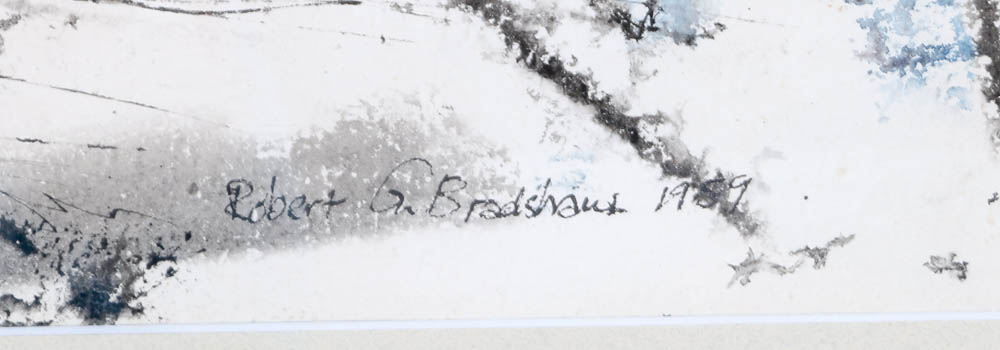 Robert G. Bradshaw 1959 Signed Original Mixed Media Abstract Painting