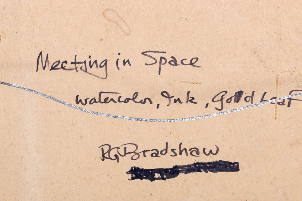 Robert G. Bradshaw 1959 Signed Original Mixed Media Abstract Painting