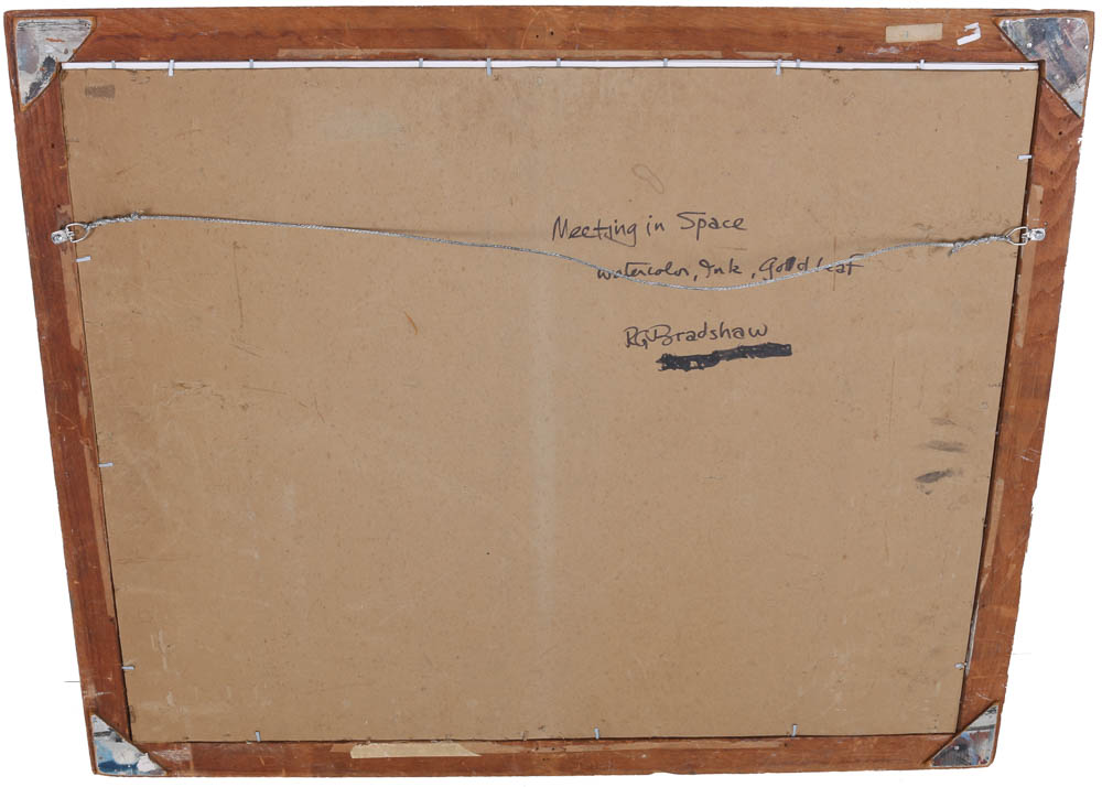 Robert G. Bradshaw 1959 Signed Original Mixed Media Abstract Painting