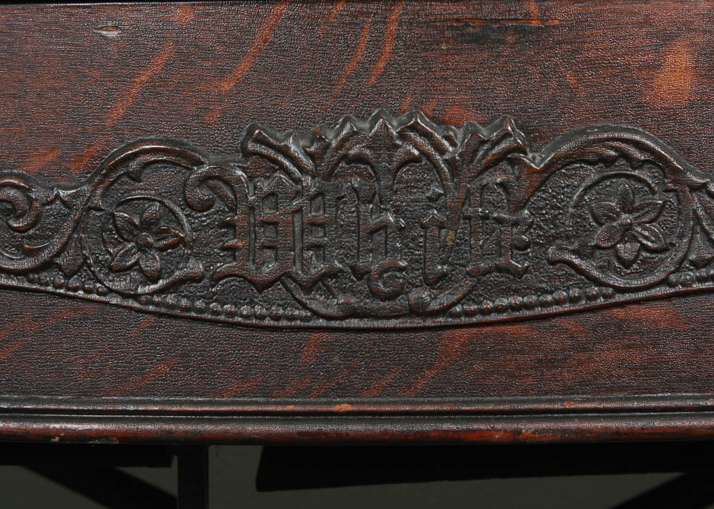 Antique White Family Treadle Sewing Machine in Oak Case