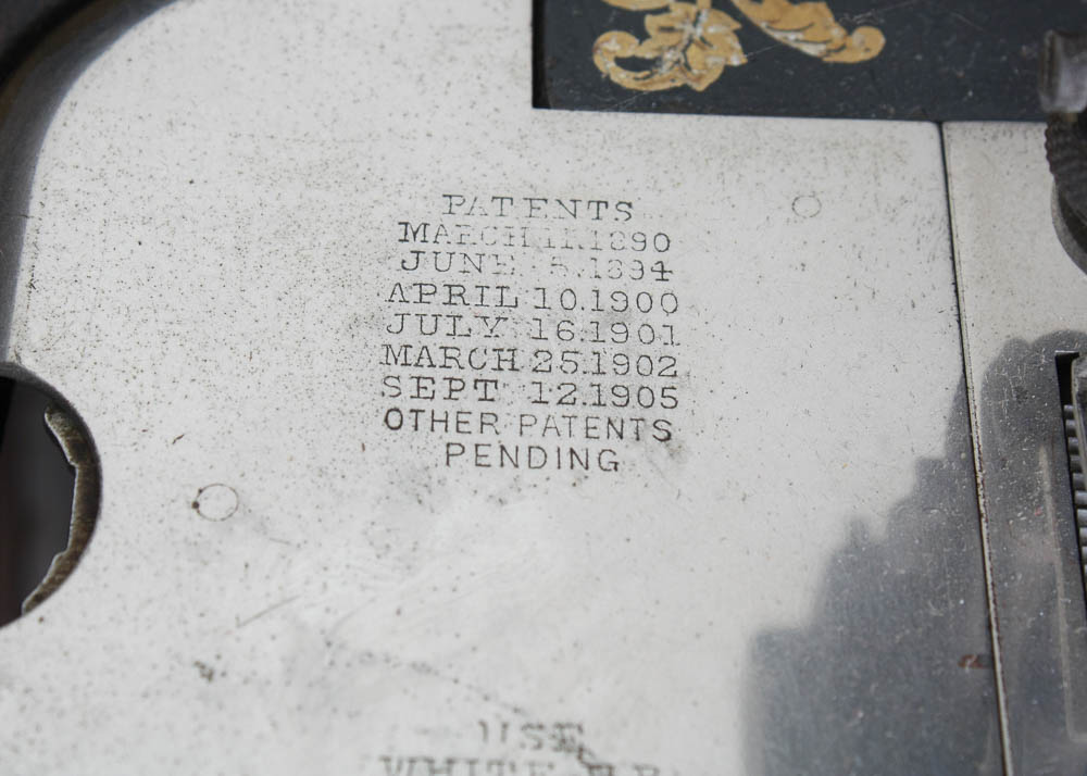 Antique White Family Treadle Sewing Machine in Oak Case