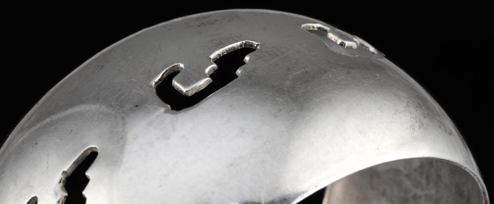 Vintage Mexican Sterling Silver Openwork Cuff