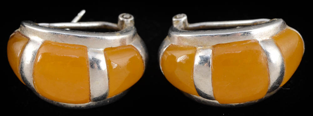 Six Pairs of Earrings, Including 14K Gold