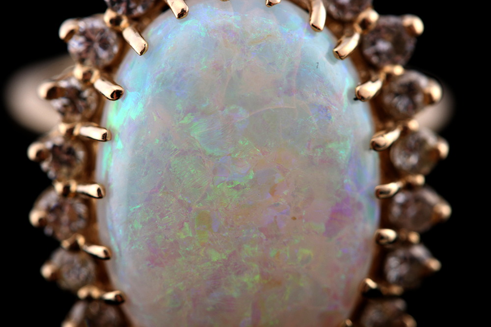 Opal and Diamond 14K Gold Cocktail Ring