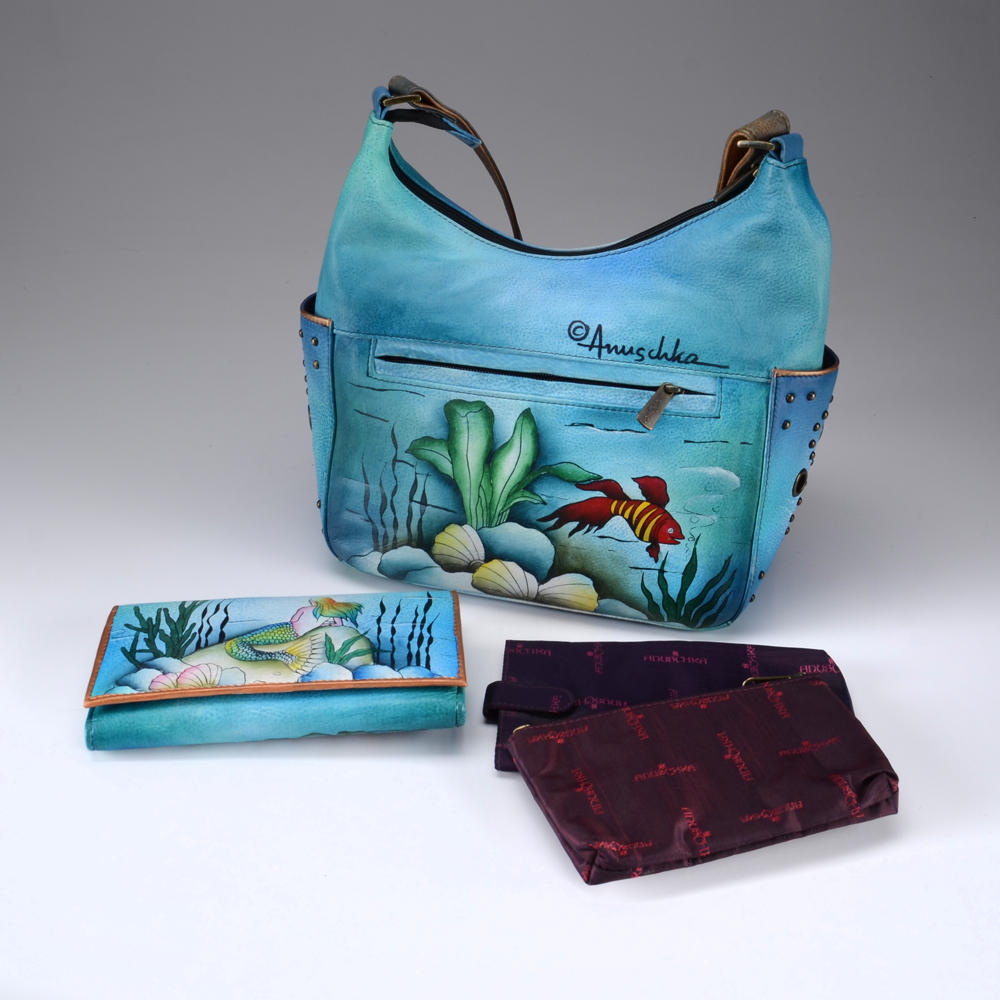 Anuschka Hand-Painted Purse and Wallet