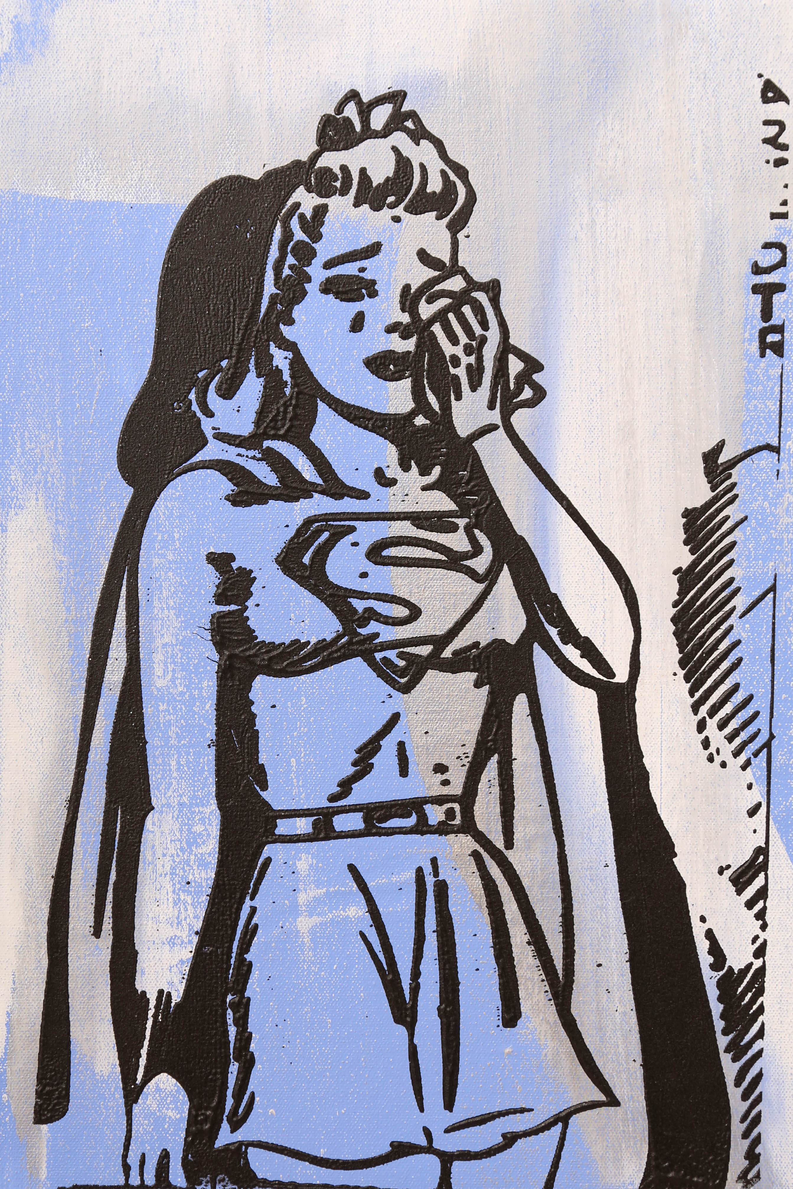 Andrew VanSickle "Silver Streak Weeping Supergirl" Signed Silkscreen on Canvas