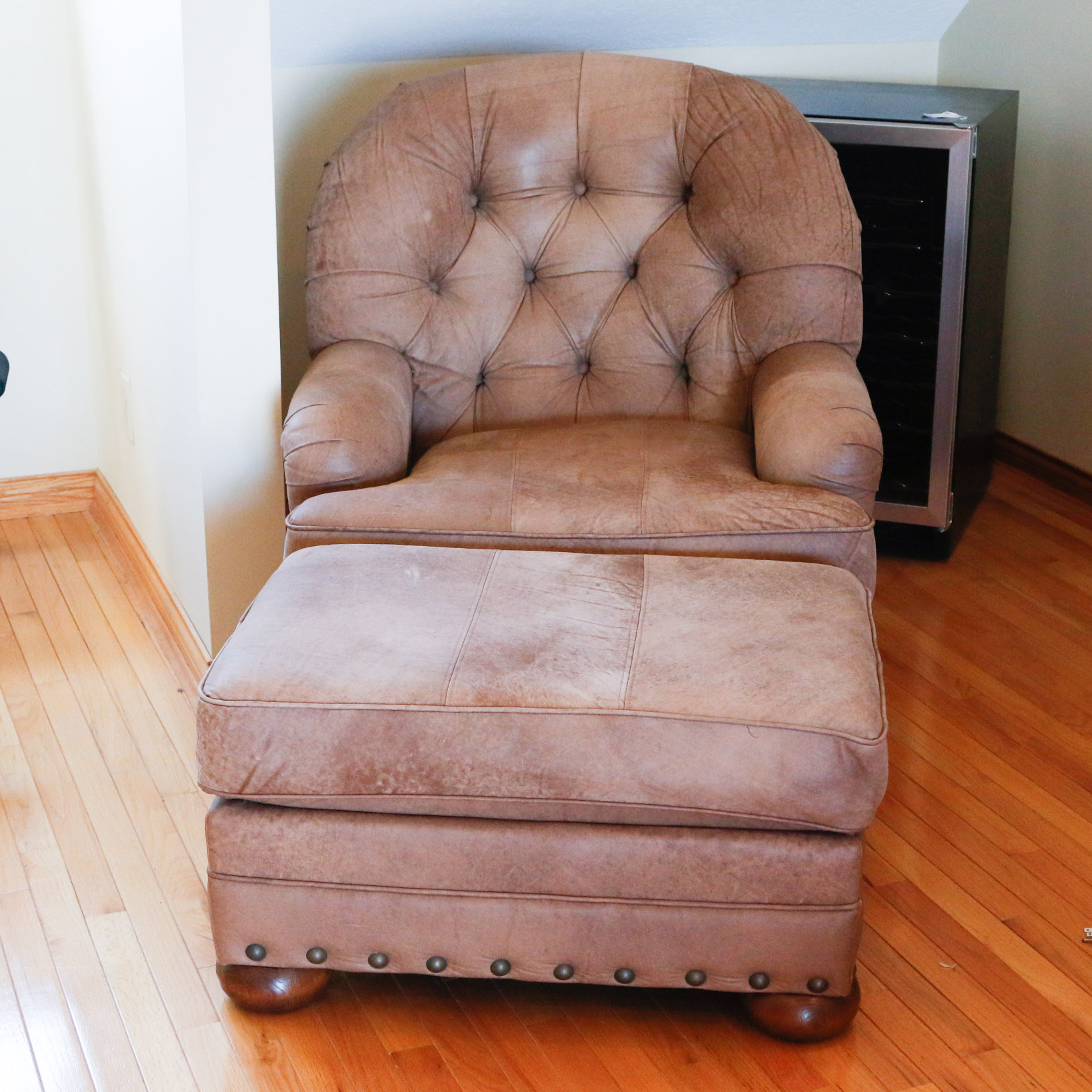 Best Chairs Inc. Tufted Armchair and Ottoman