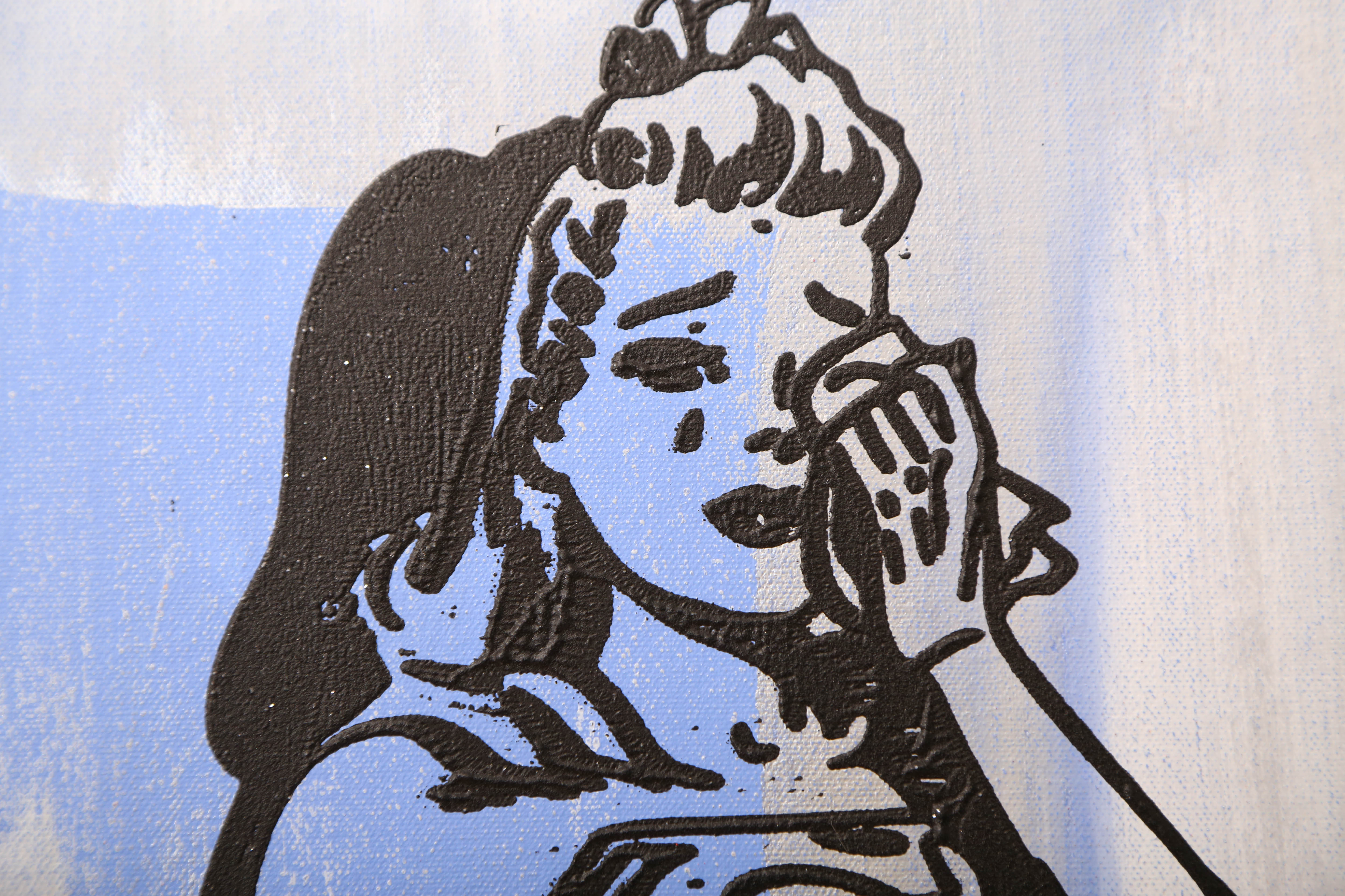 Andrew VanSickle "Silver Streak Weeping Supergirl" Signed Silkscreen on Canvas