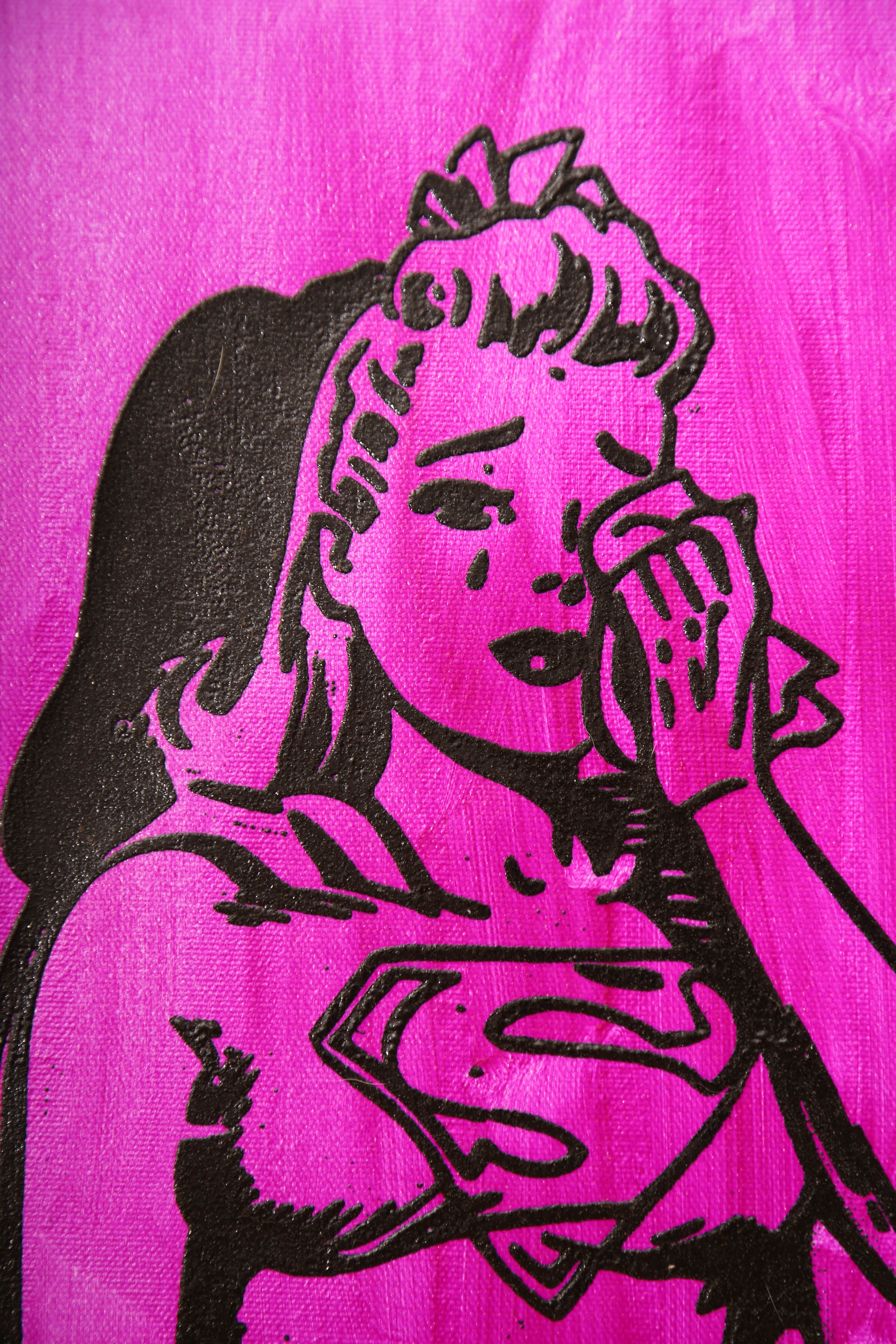 Andrew VanSickle "The Last Party-Weeping Supergirl" Signed Silkscreen on Canvas