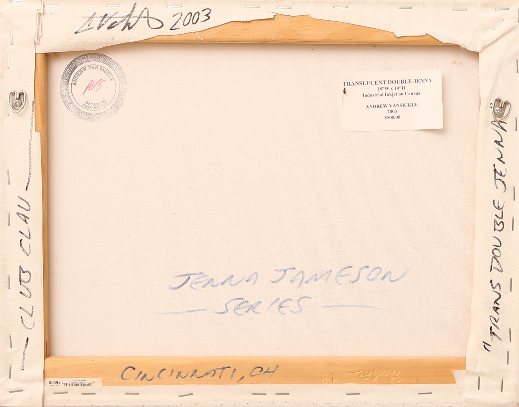 Andrew VanSickle "Translucent Double Jenna Jameson" SIgned Industrial Jet Ink on Canvas