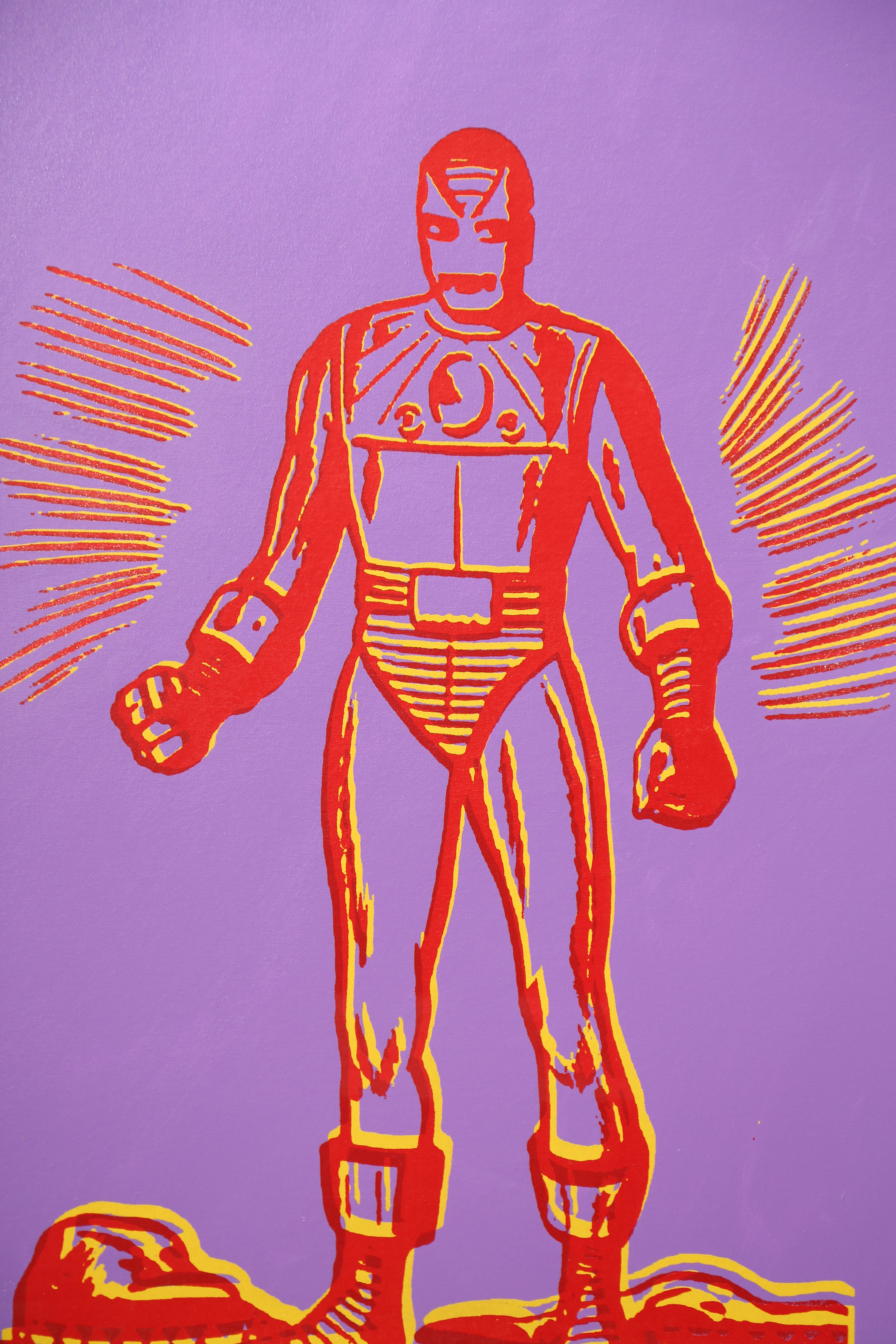 Andrew VanSickle "Resurrection of Purple Iron Man 1963" Signed Silkscreen on Canvas