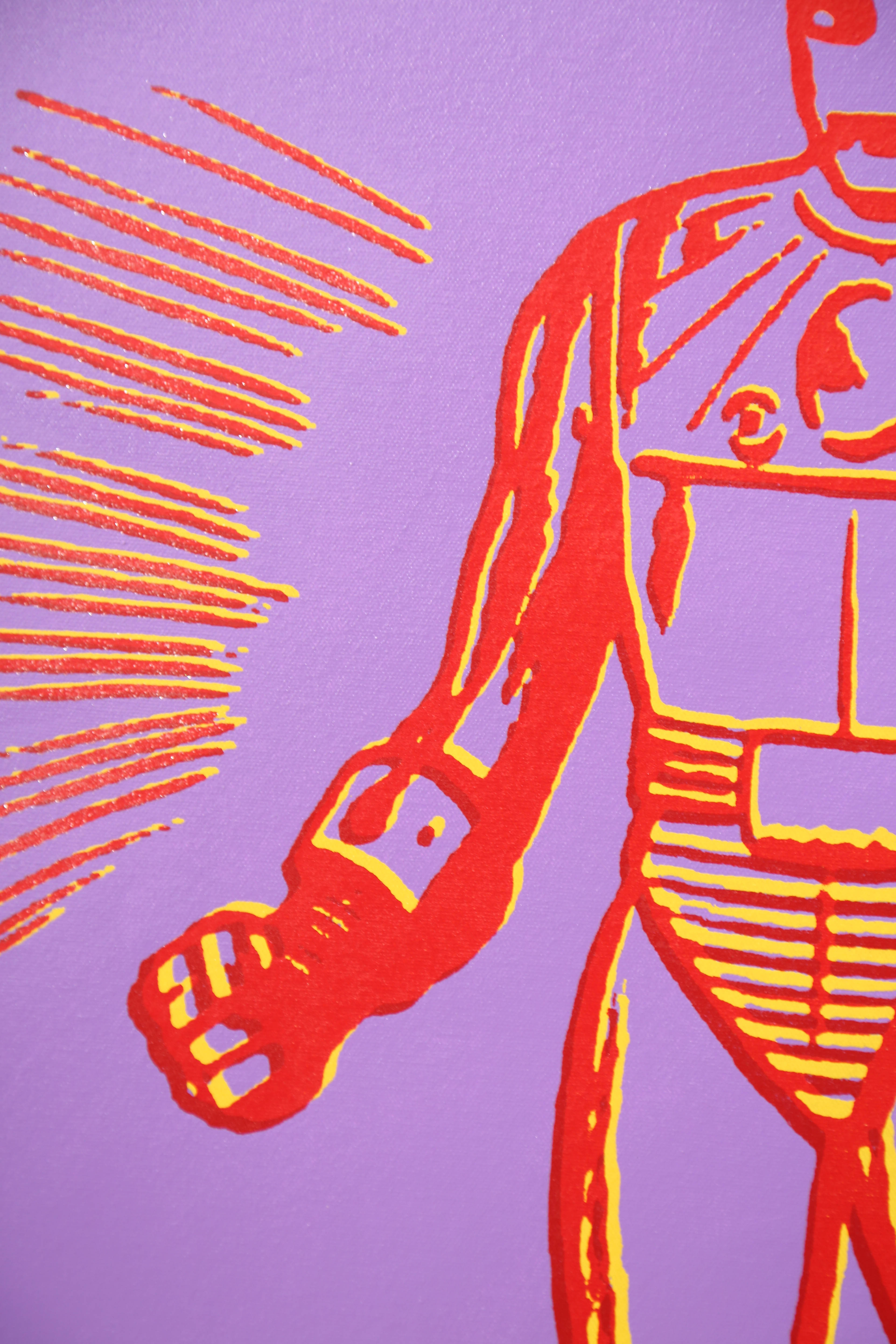 Andrew VanSickle "Resurrection of Purple Iron Man 1963" Signed Silkscreen on Canvas