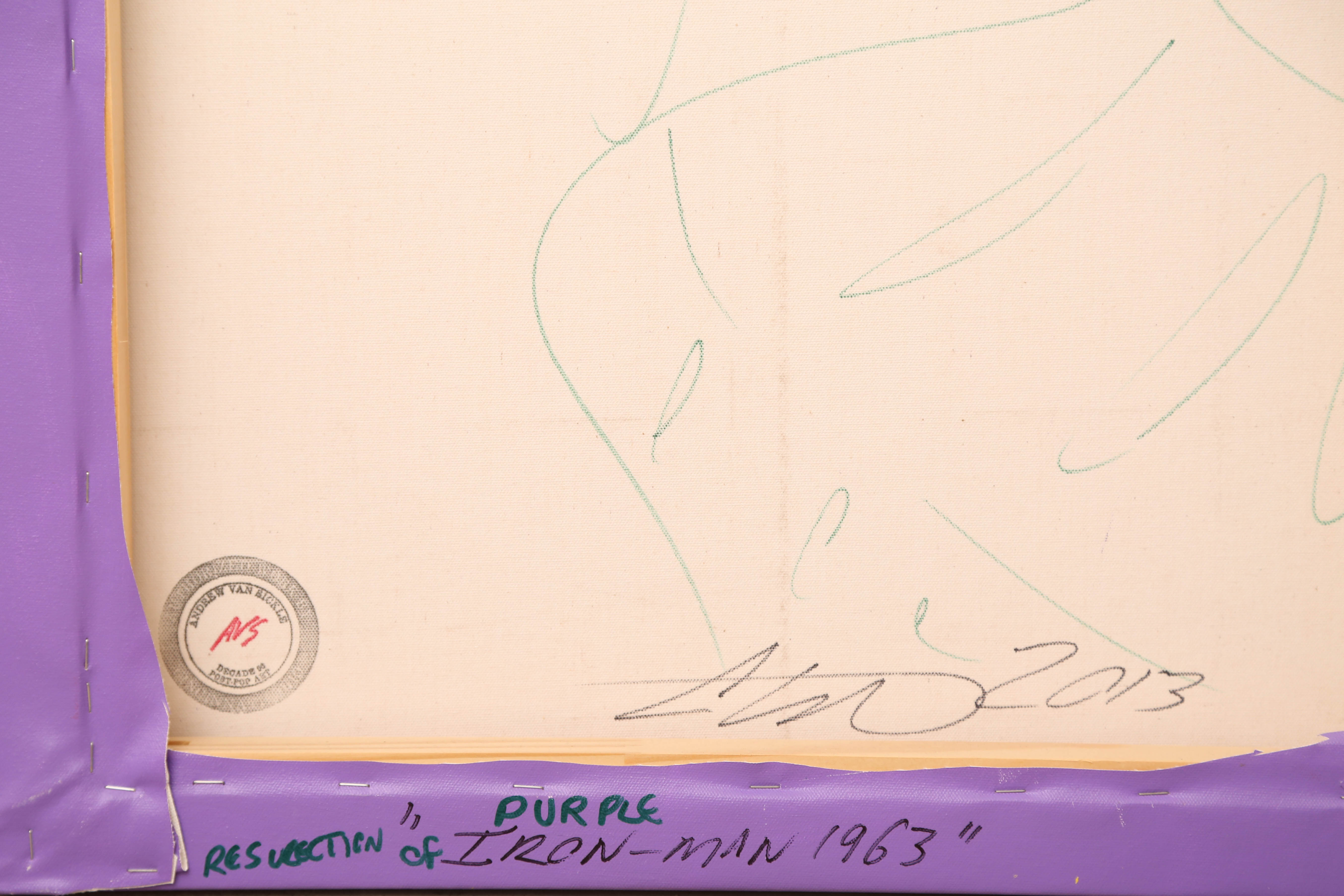 Andrew VanSickle "Resurrection of Purple Iron Man 1963" Signed Silkscreen on Canvas