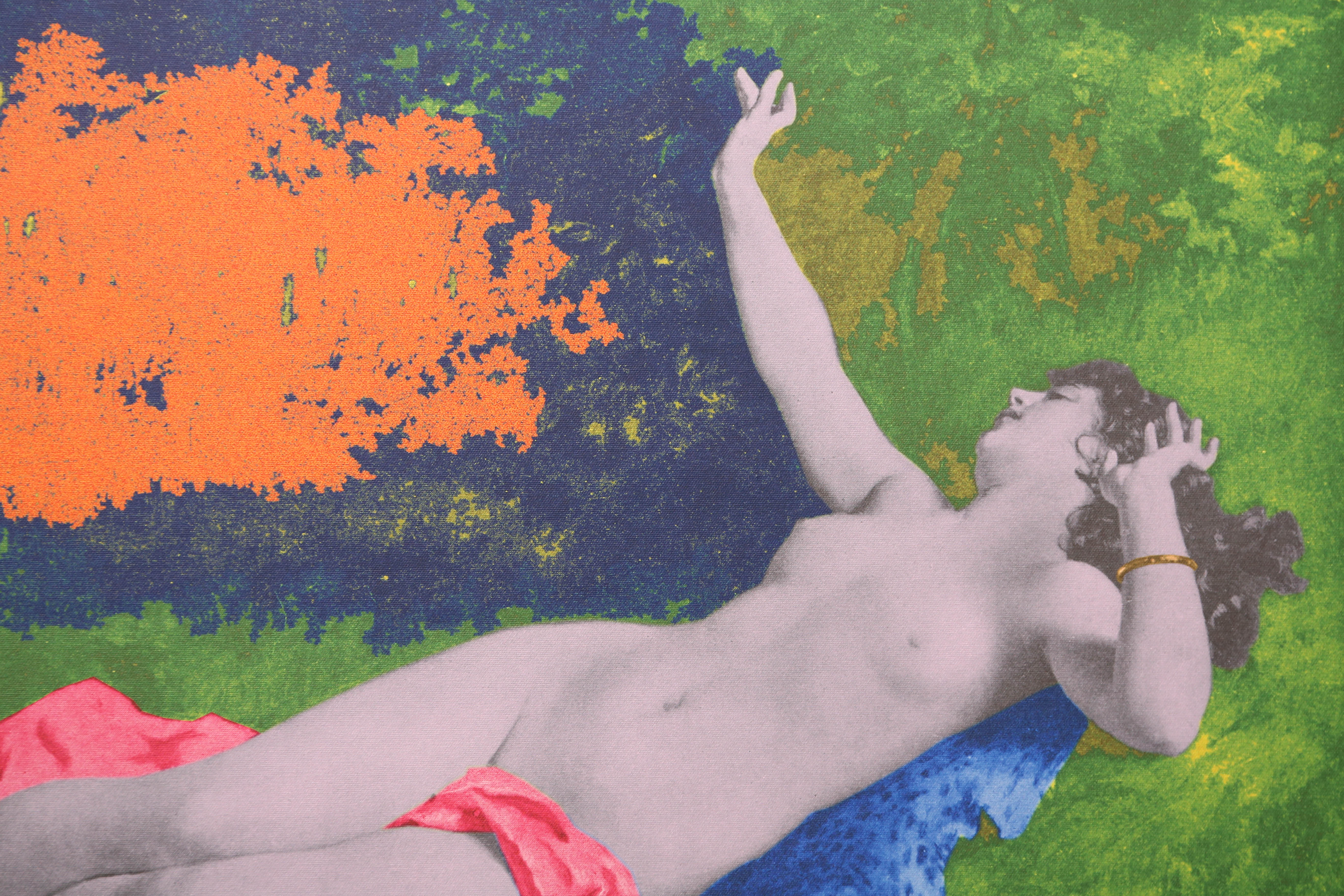 Andrew VanSickle "Nude in the Forest-Orange Blast" Signed Limited Edition Silkscreen on Canvas