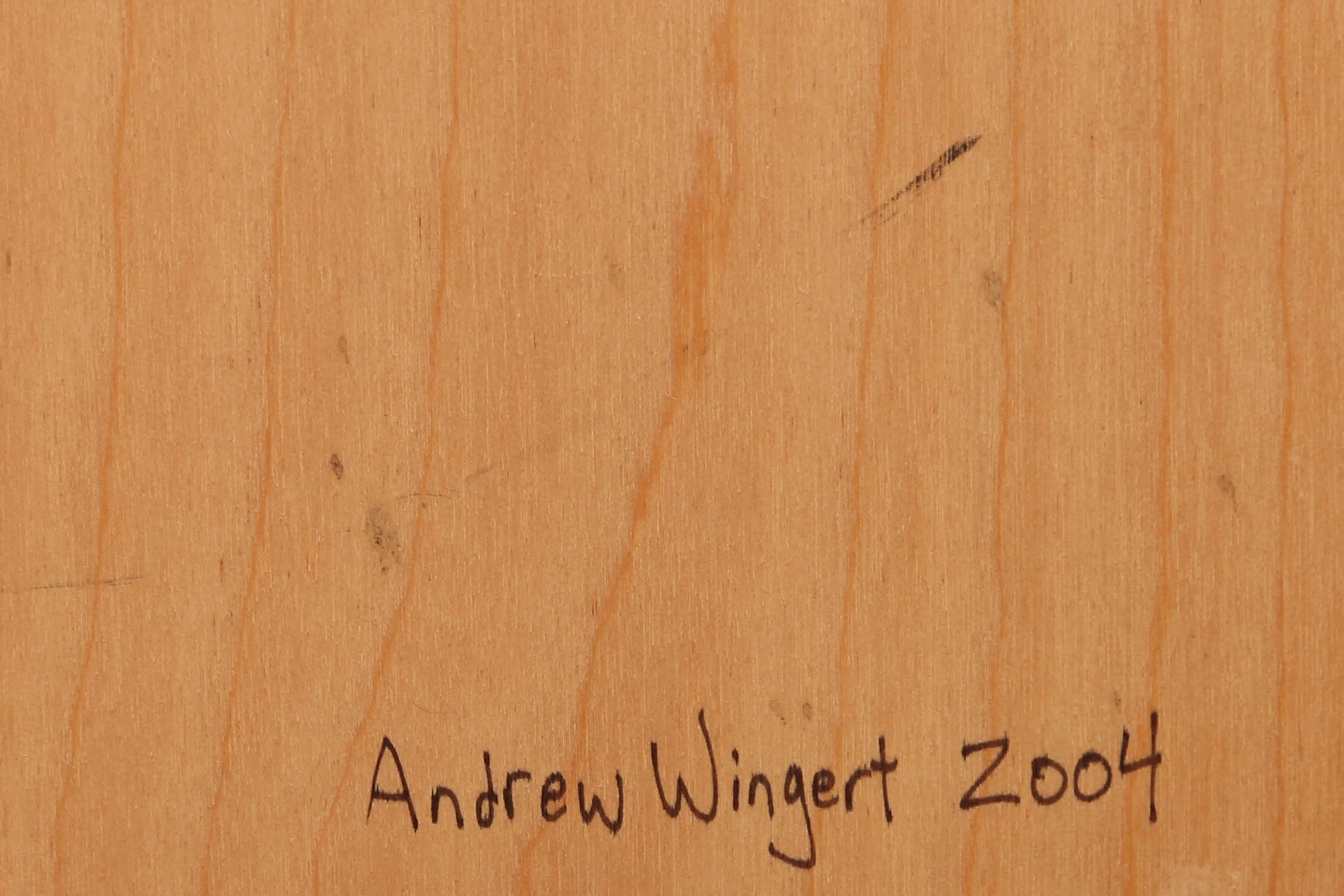 Andrew Wingert "Soft Robot Village" Signed Ink Drawing on Wood