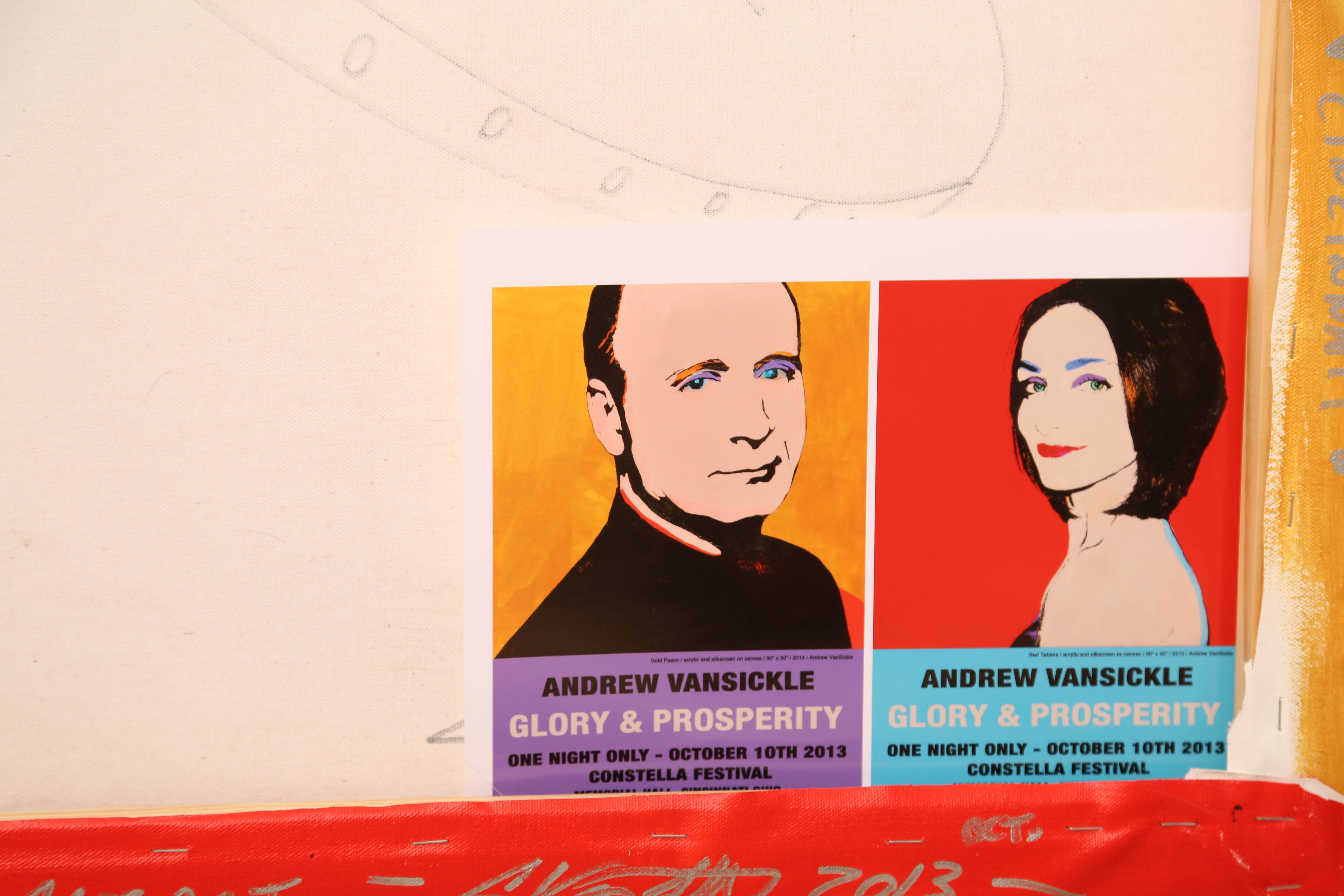 Andrew VanSickle "Gold Paavo Jarvi" Signed Silkscreen on Canvas