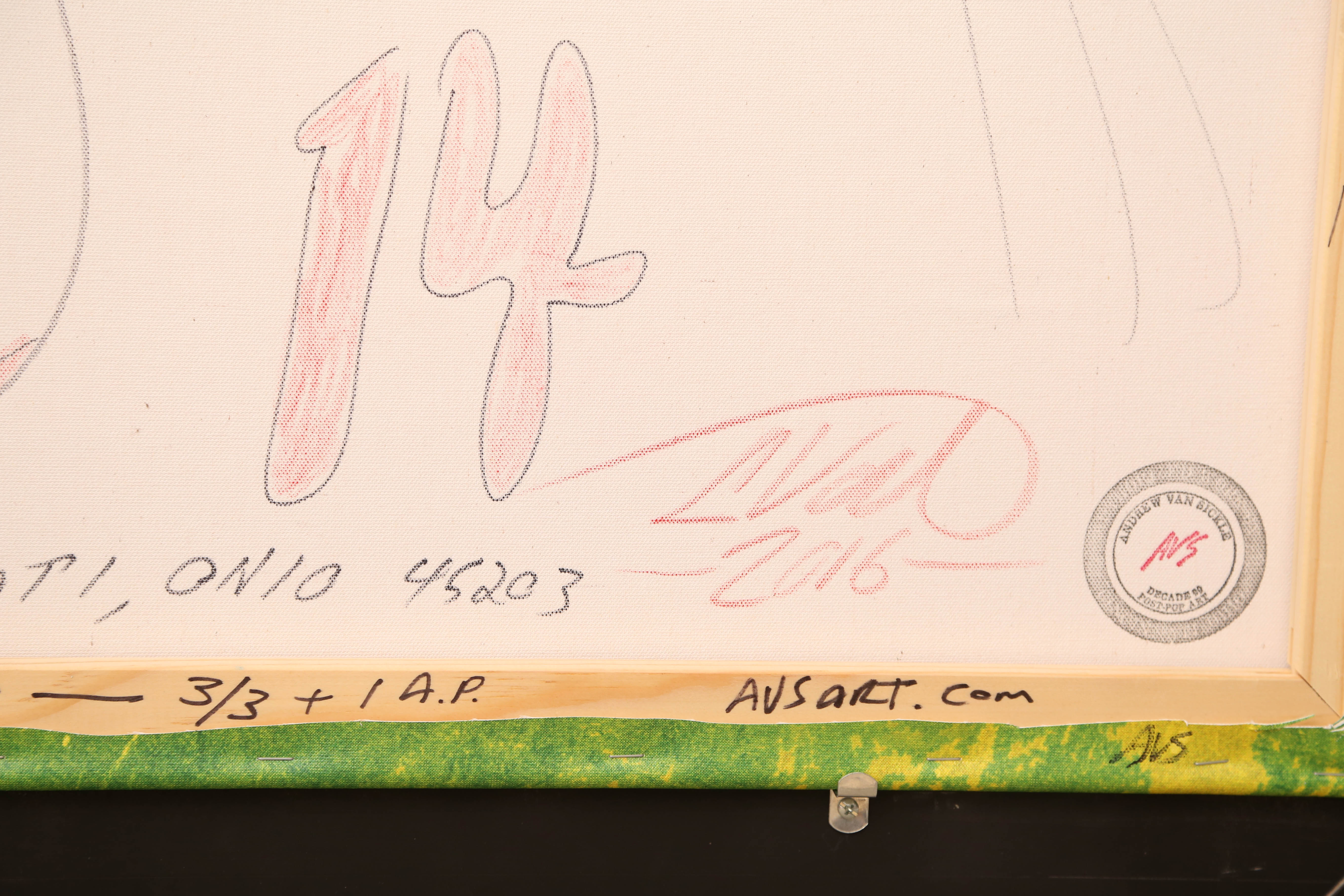 Andrew VanSickle "Nude in the Forest-Orange Blast" Signed Limited Edition Silkscreen on Canvas