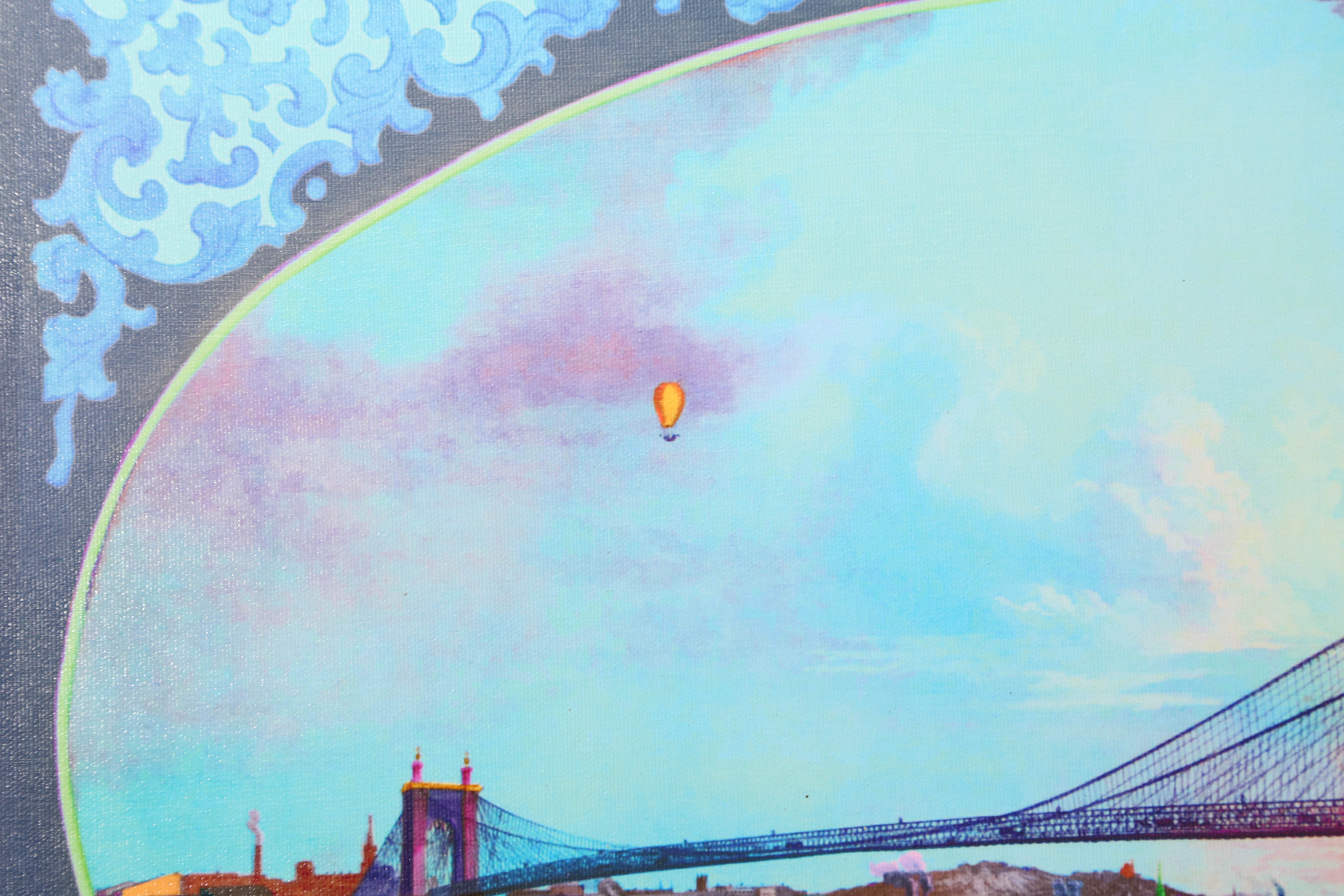 Andrew VanSickle "The Opening Day of Roebling Bridge 1866" Signed Industrial Ink Jet on Canvas