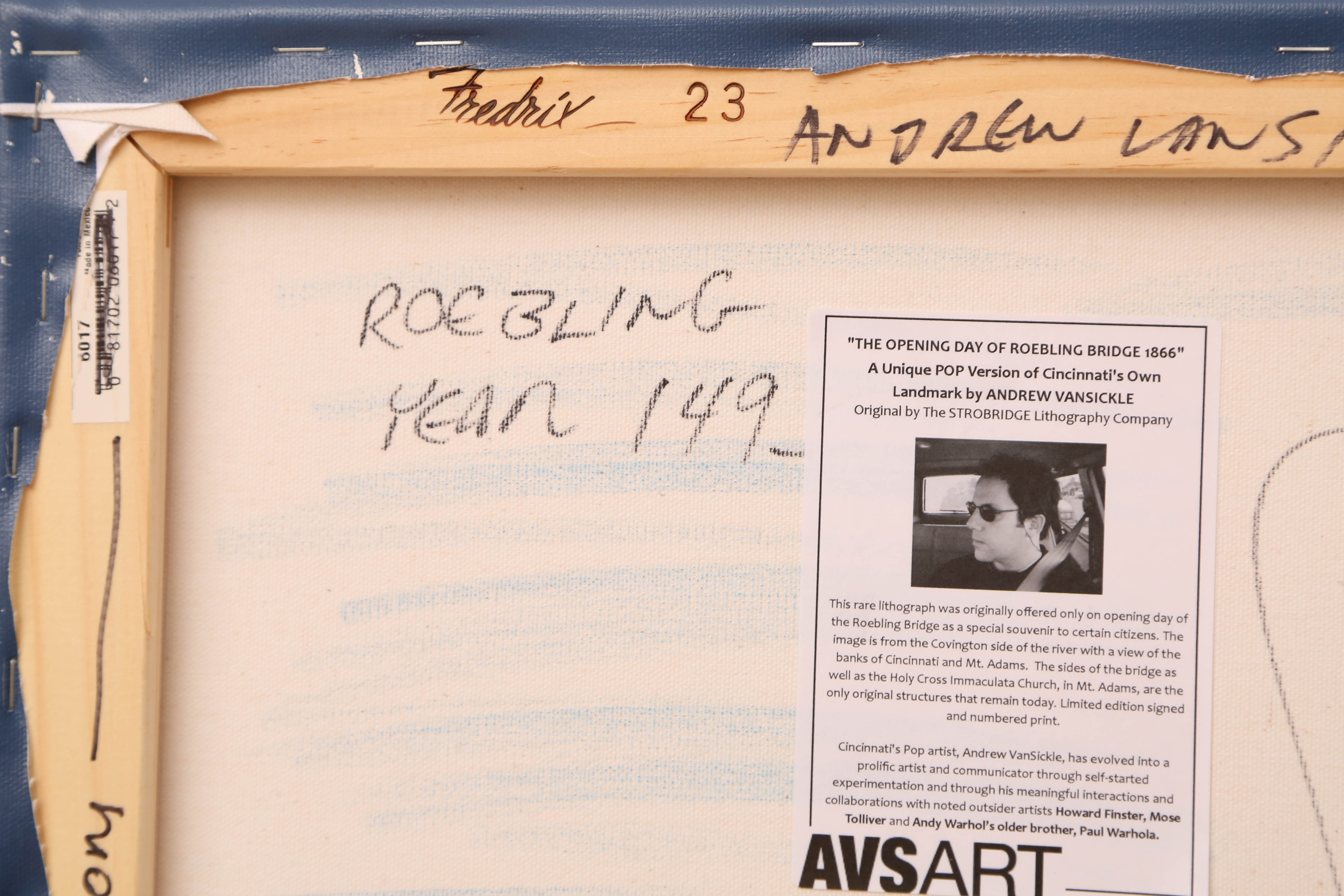 Andrew VanSickle "The Opening Day of Roebling Bridge 1866" Signed Industrial Ink Jet on Canvas