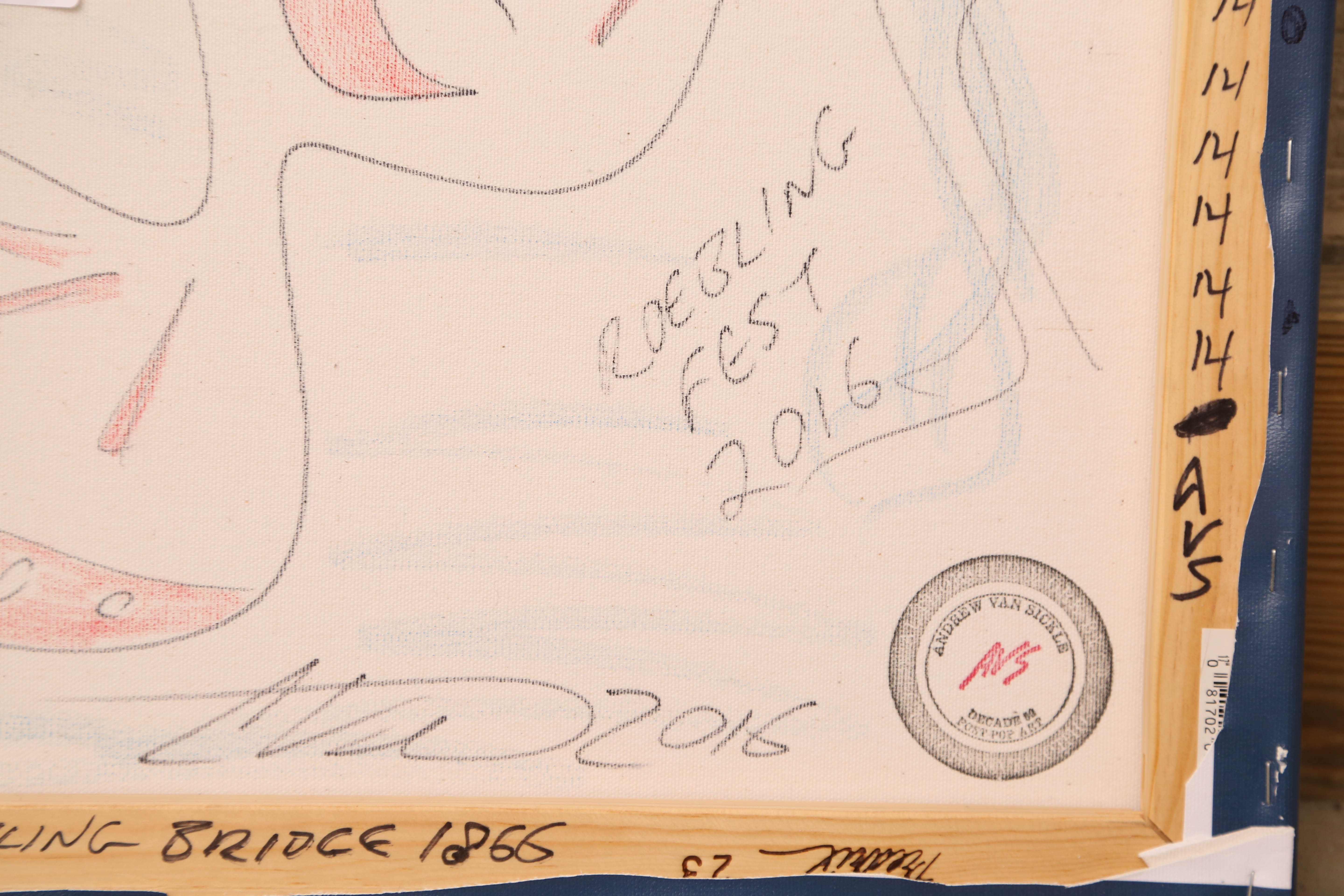 Andrew VanSickle "The Opening Day of Roebling Bridge 1866" Signed Industrial Ink Jet on Canvas