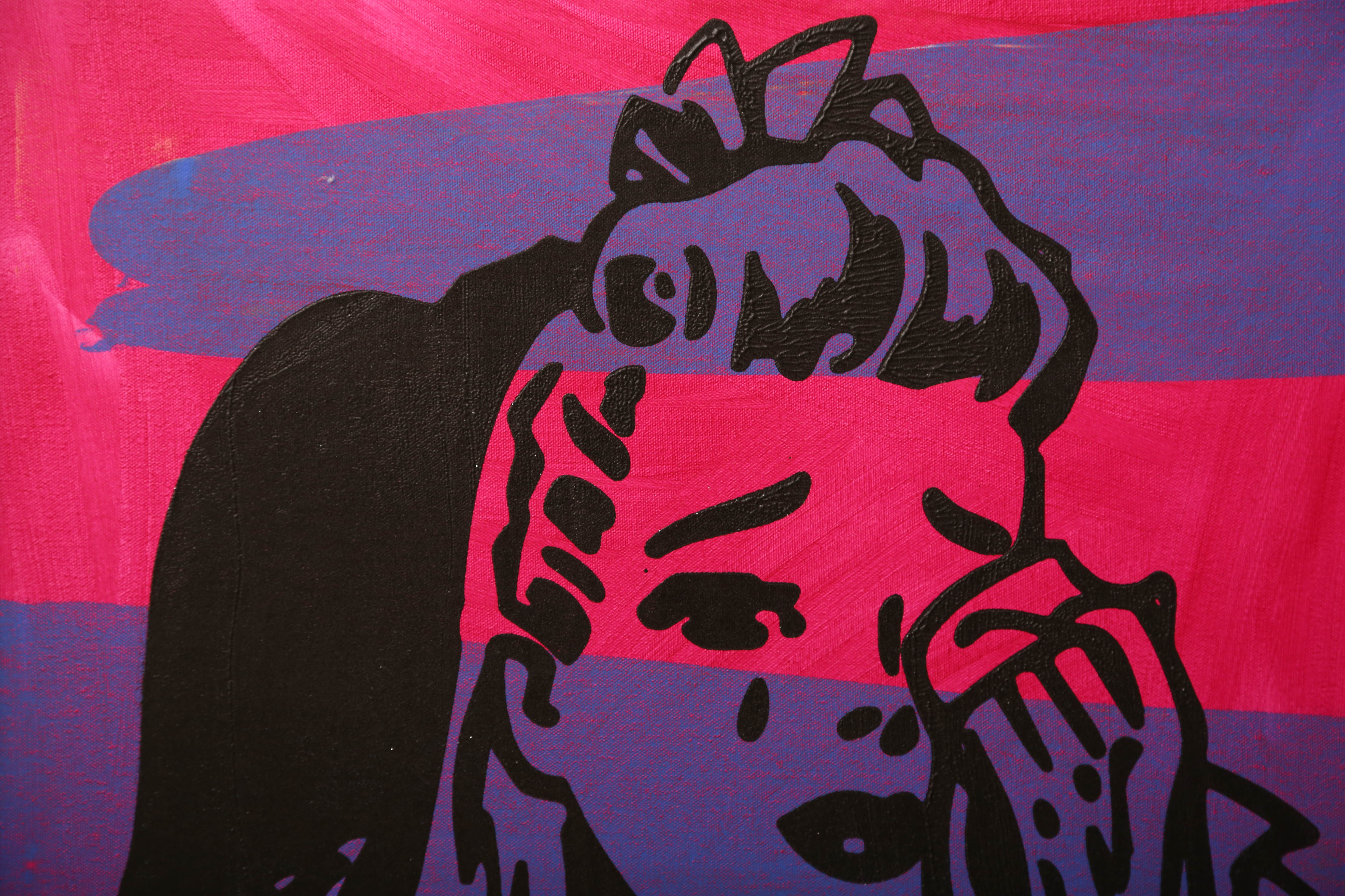 Andrew VanSickle "Shadow-Cross Weeping Supergirl" Signed Silkscreen on Canvas