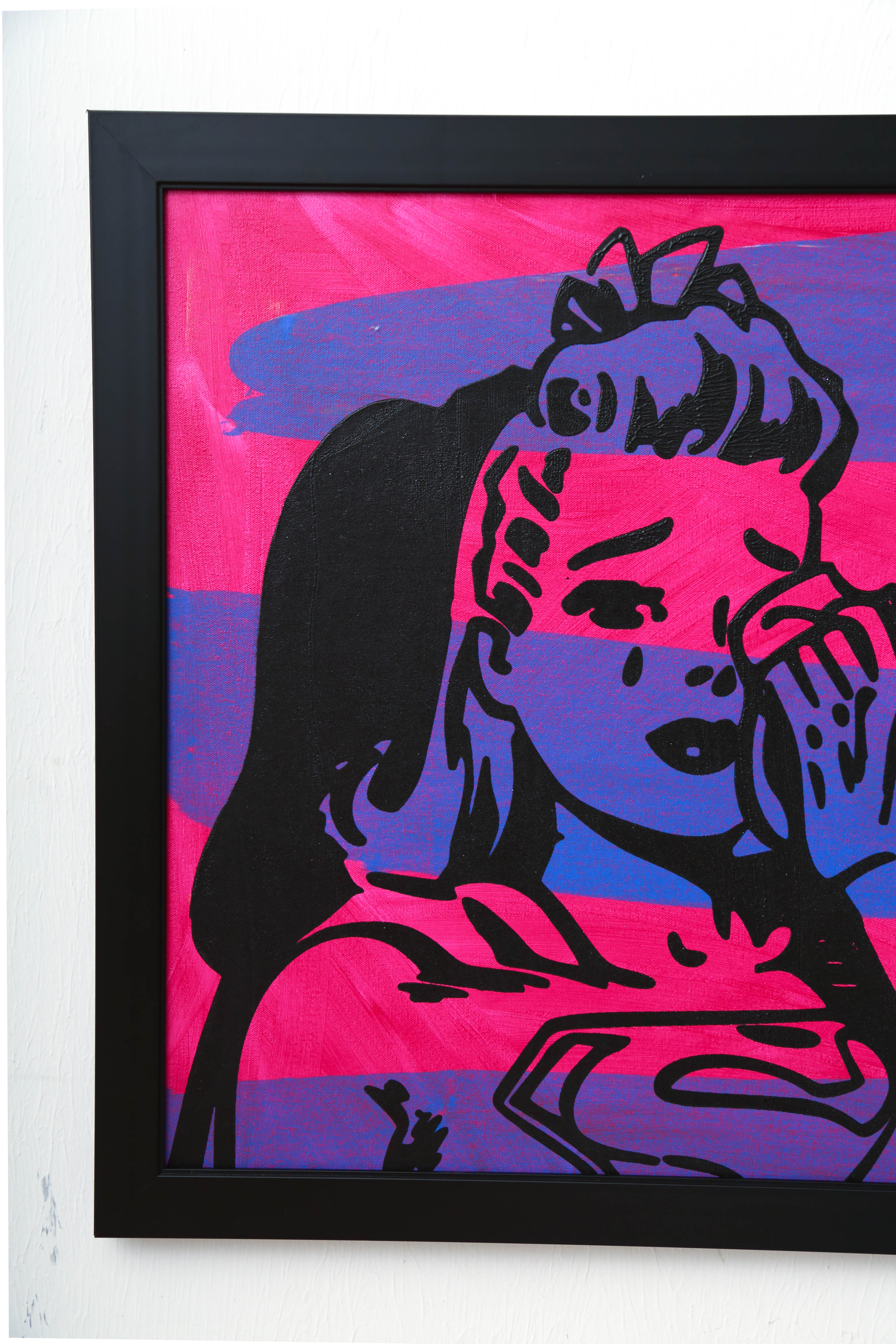 Andrew VanSickle "Shadow-Cross Weeping Supergirl" Signed Silkscreen on Canvas