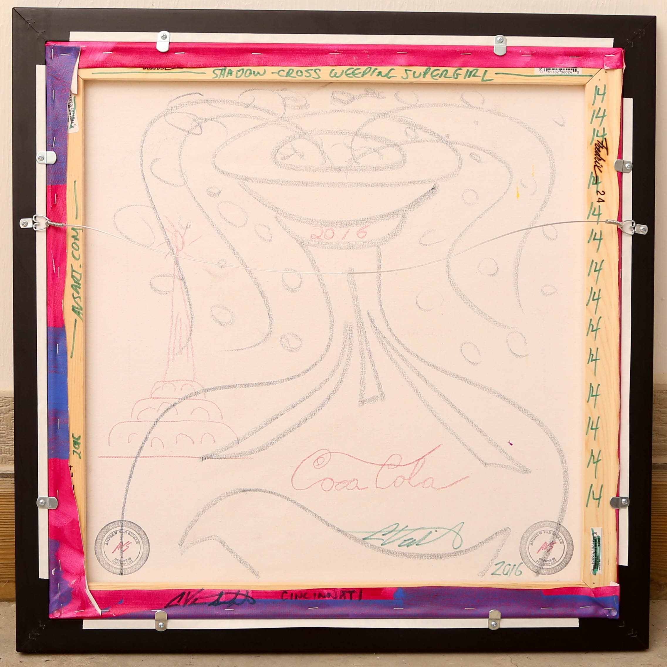 Andrew VanSickle "Shadow-Cross Weeping Supergirl" Signed Silkscreen on Canvas