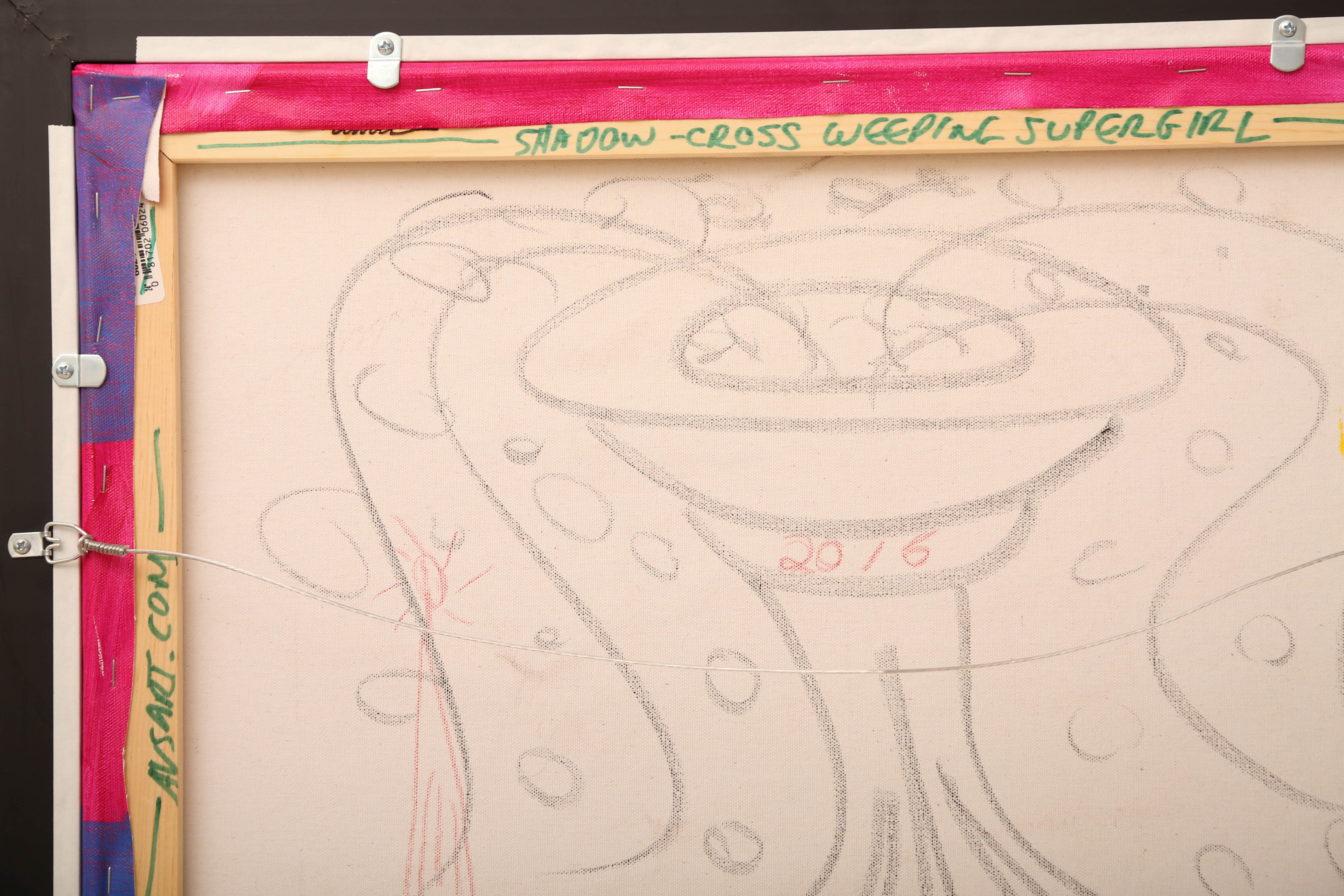 Andrew VanSickle "Shadow-Cross Weeping Supergirl" Signed Silkscreen on Canvas