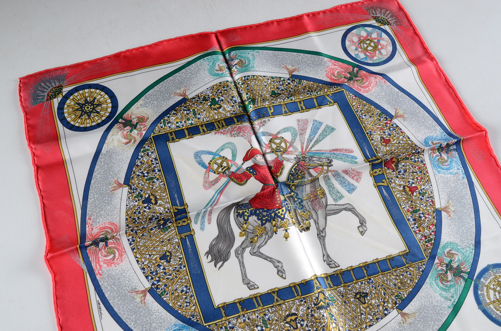 Hermès Silk Twill "Feux D'Artifice" Pochette Handkerchief