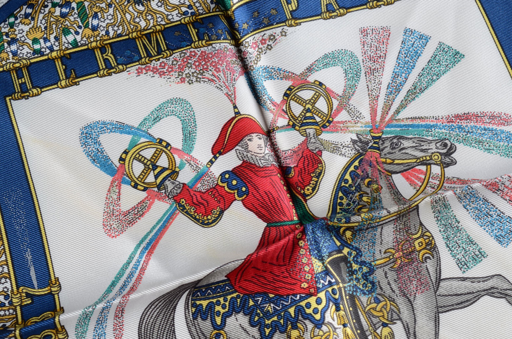 Hermès Silk Twill "Feux D'Artifice" Pochette Handkerchief