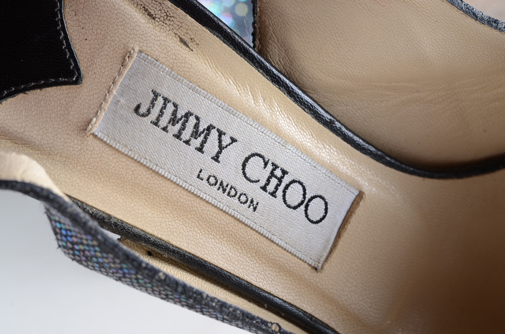 Jimmy Choo Peep Toe Sling Back Stilettos