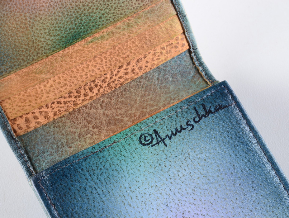 Anuschka Painted Leather Handbag and Matching Wallet