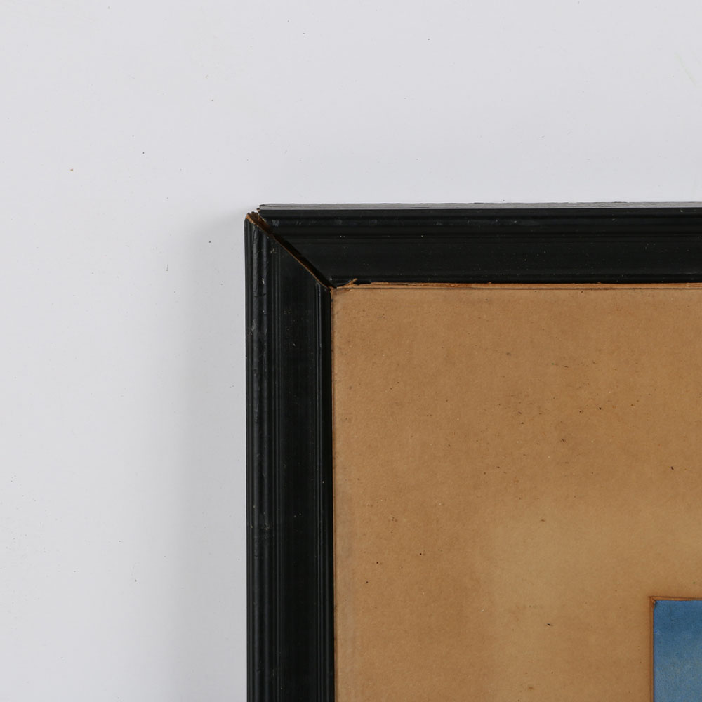 Signed Eugene Clay World War II Dogfight Framed Watercolor