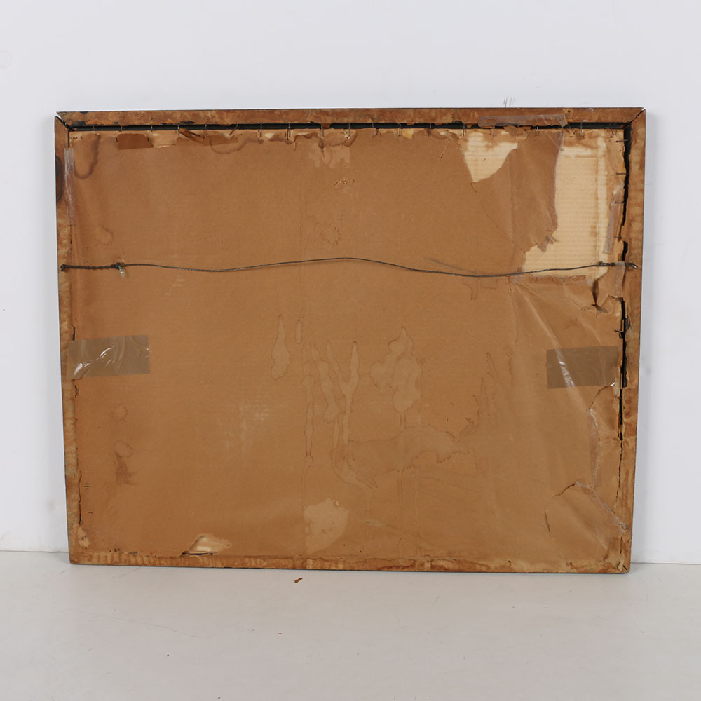 Signed Eugene Clay World War II Dogfight Framed Watercolor