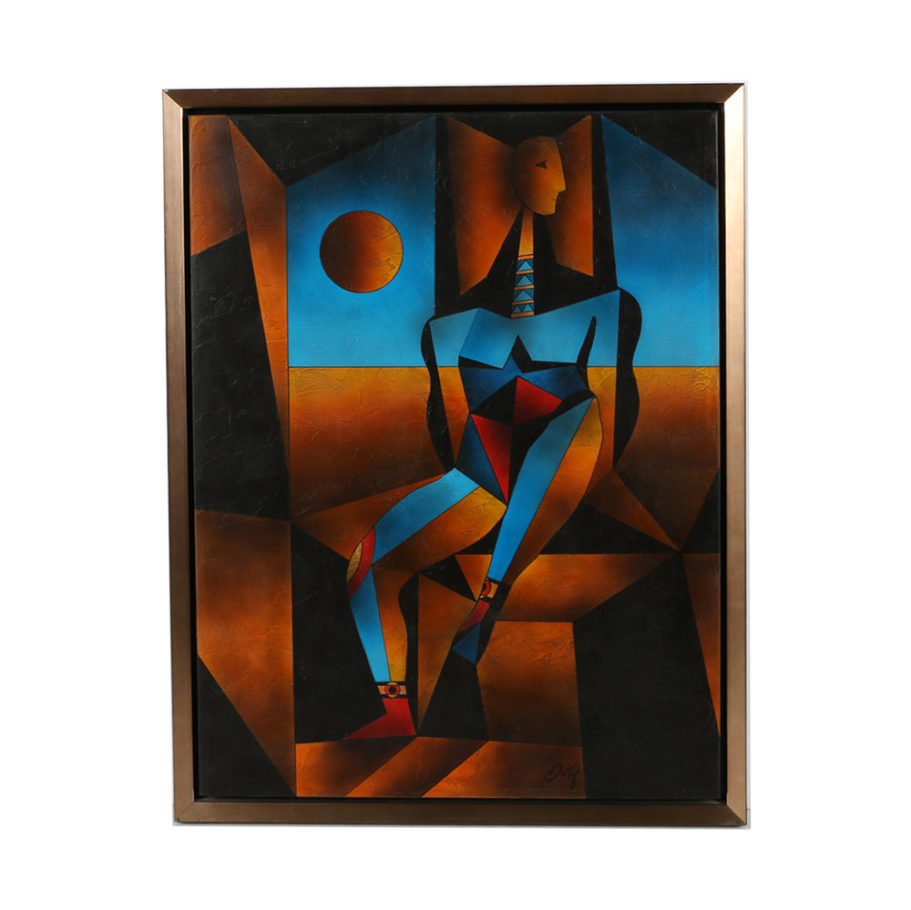 Neal Doty Signed Oil on Canvas of Male Figure