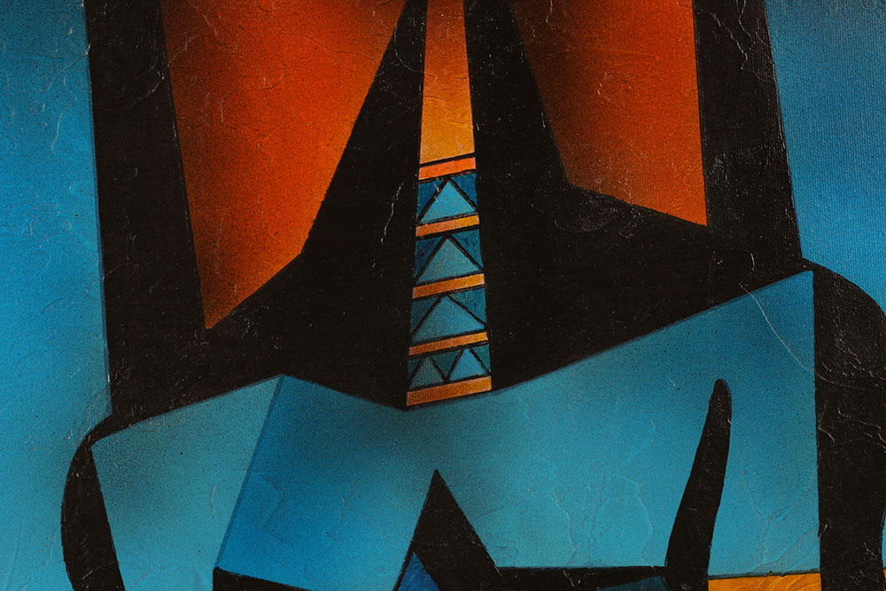 Neal Doty Signed Oil on Canvas of Male Figure