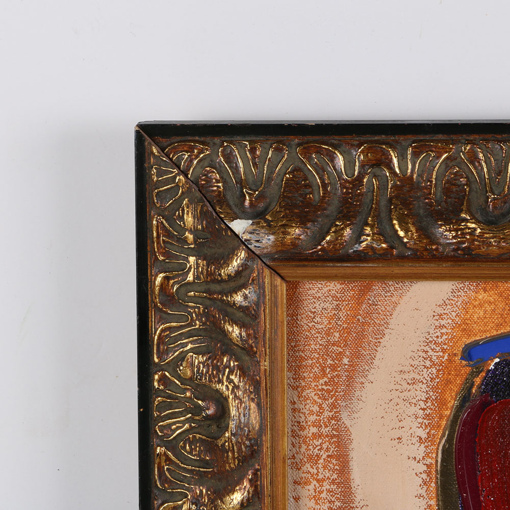 Gaylord Soli Abstract Acrylic on Canvas Painting of a Couple