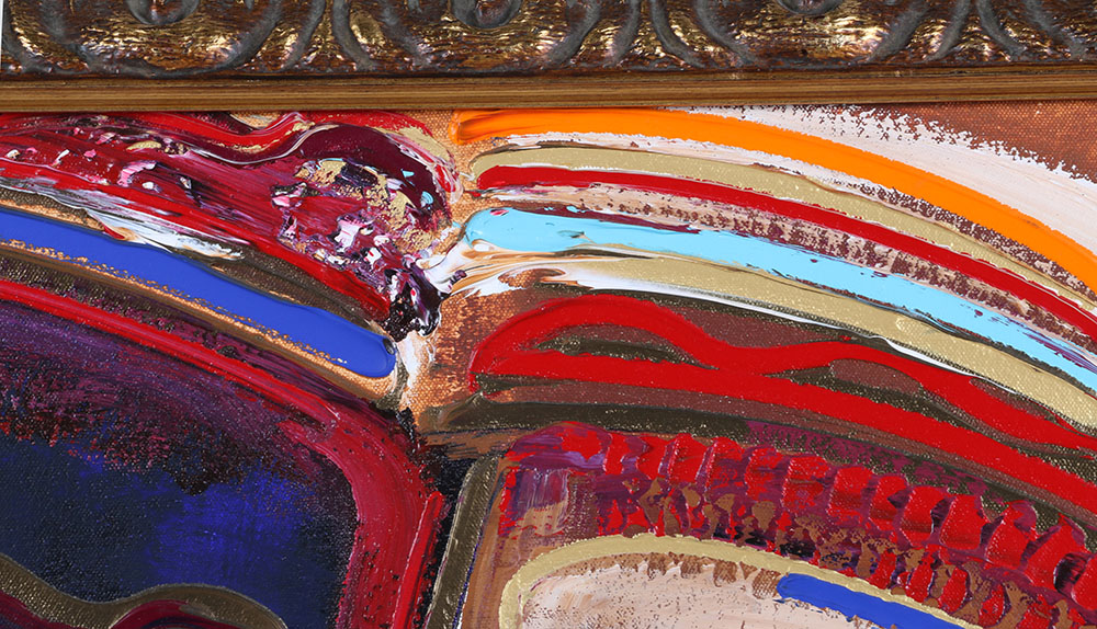 Gaylord Soli Abstract Acrylic on Canvas Painting of a Couple